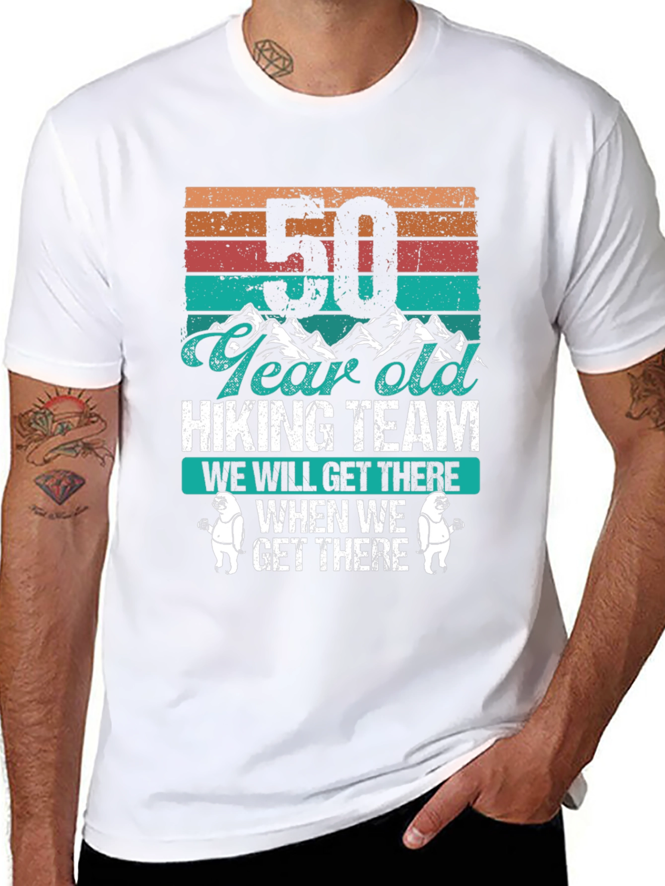 50 Year Old Hiking Team Graphic Tee