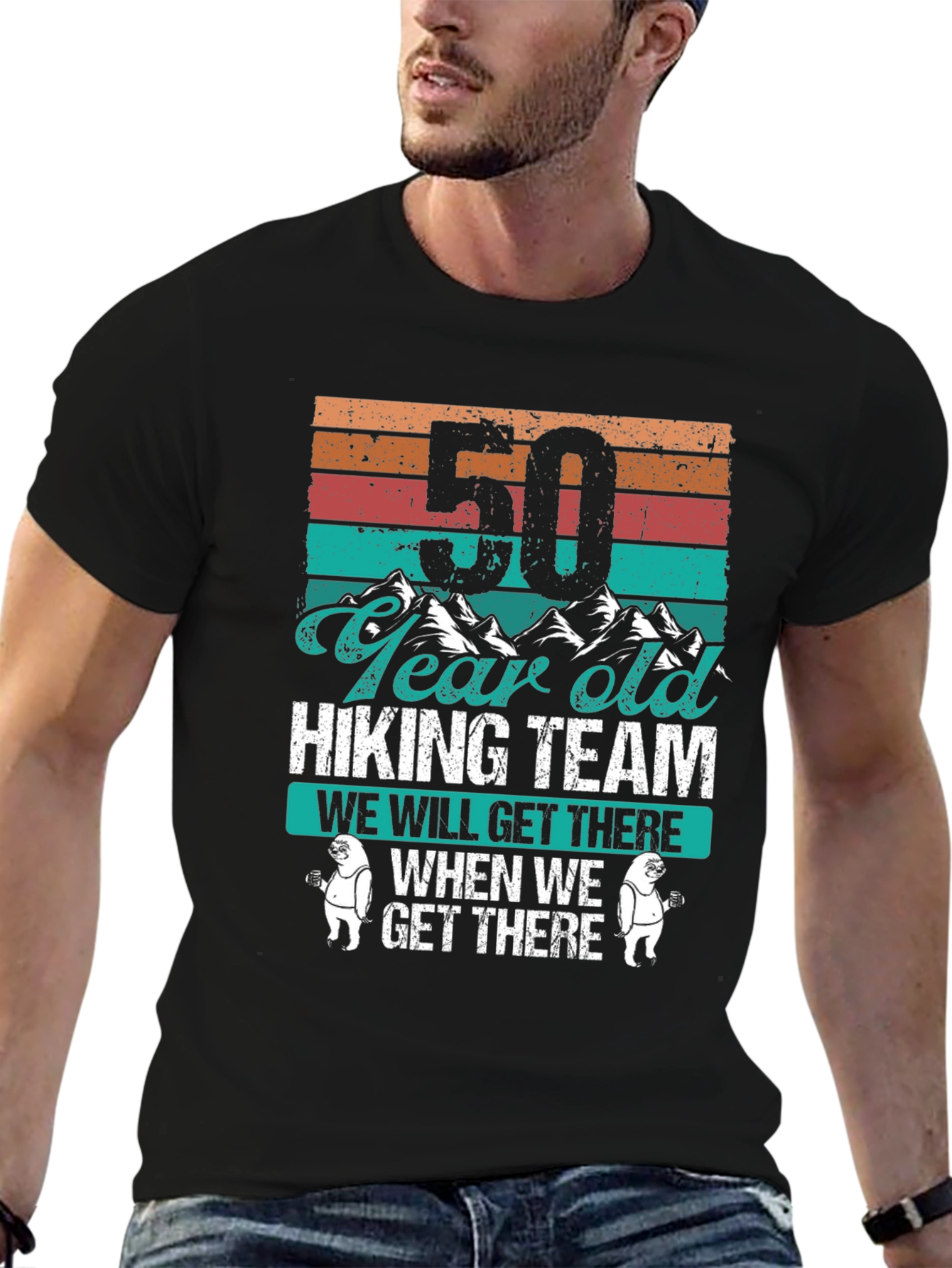 50 Year Old Hiking Team Graphic Tee