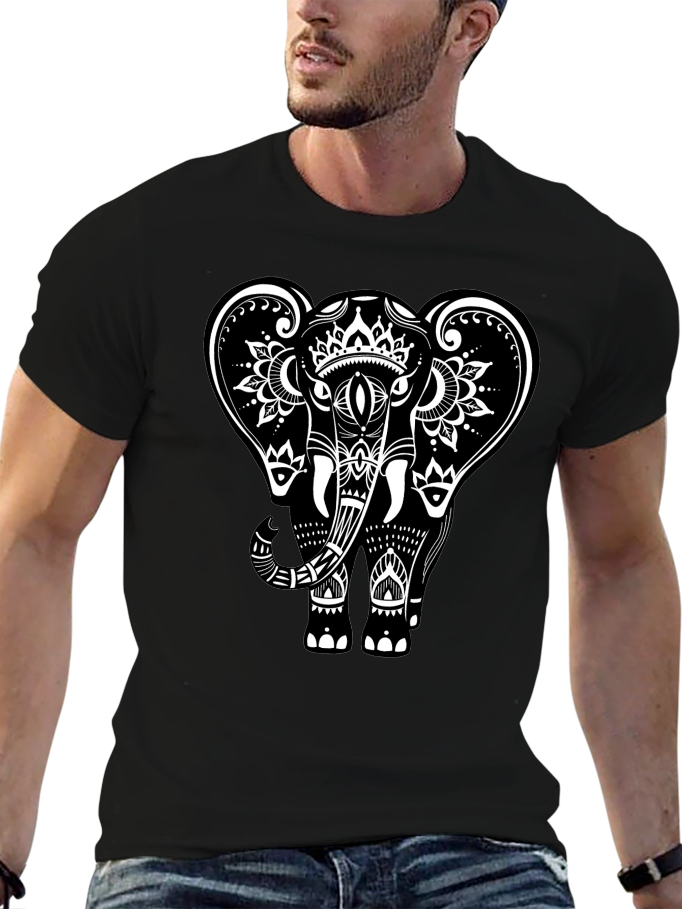 Black Elephant Graphic Tee - Stylish Mens Casual Wear