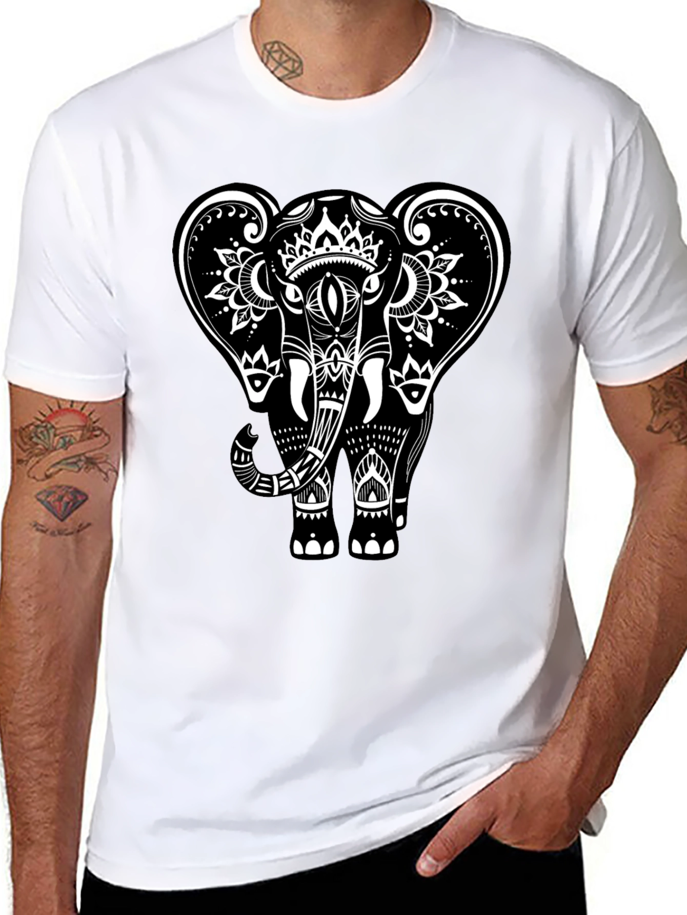 Black Elephant Graphic Tee - Stylish Mens Casual Wear