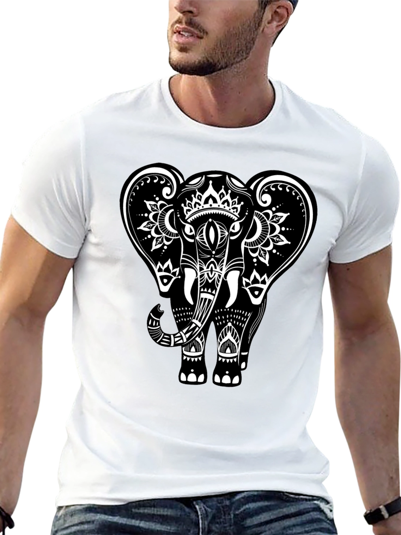 Black Elephant Graphic Tee - Stylish Mens Casual Wear