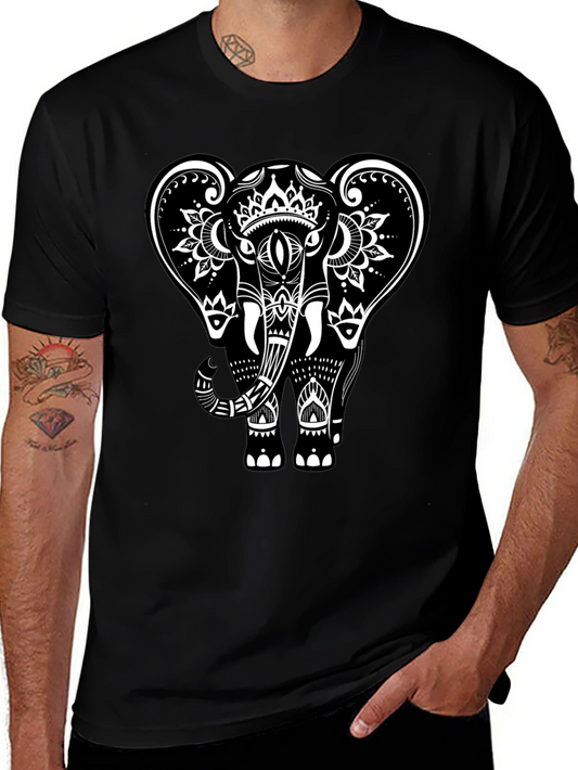 Black Elephant Graphic Tee - Stylish Mens Casual Wear