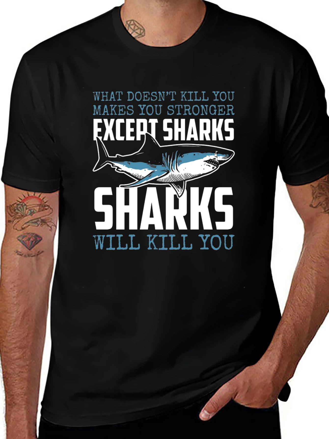 Shark Humor Graphic T-Shirt