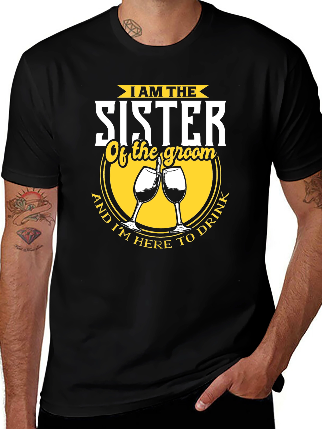 Sister of the Groom Funny Wedding Party T-Shirt