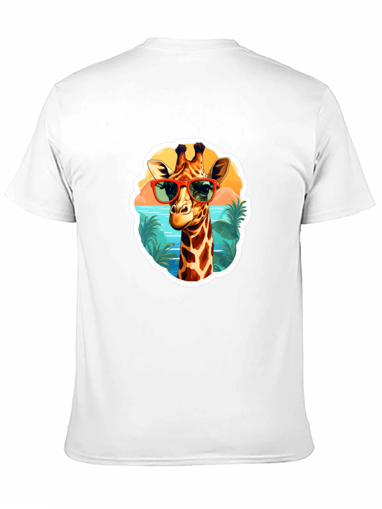Giraffe Sunglasses T-Shirt - Fun Tropical Design