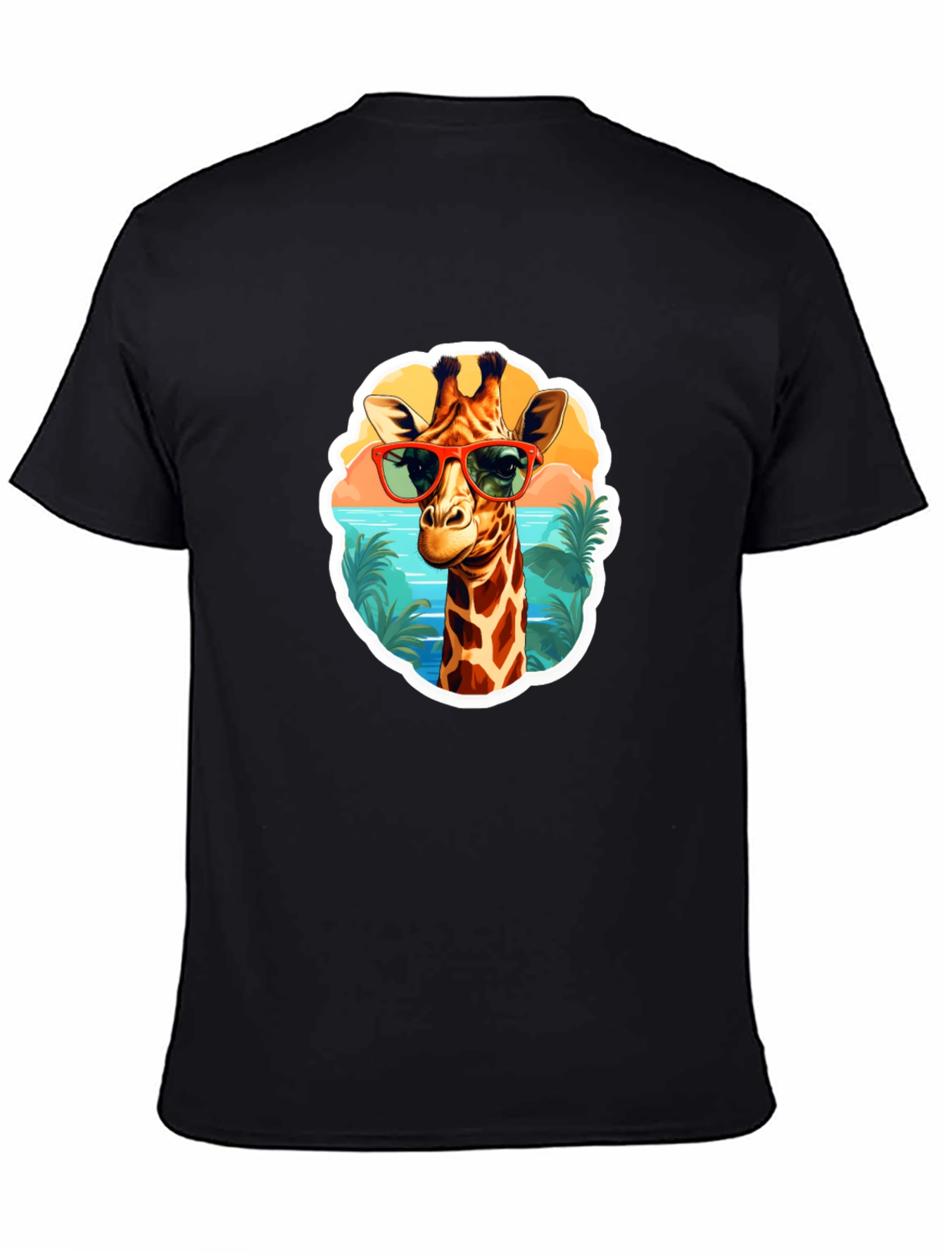 Giraffe Sunglasses T-Shirt - Fun Tropical Design