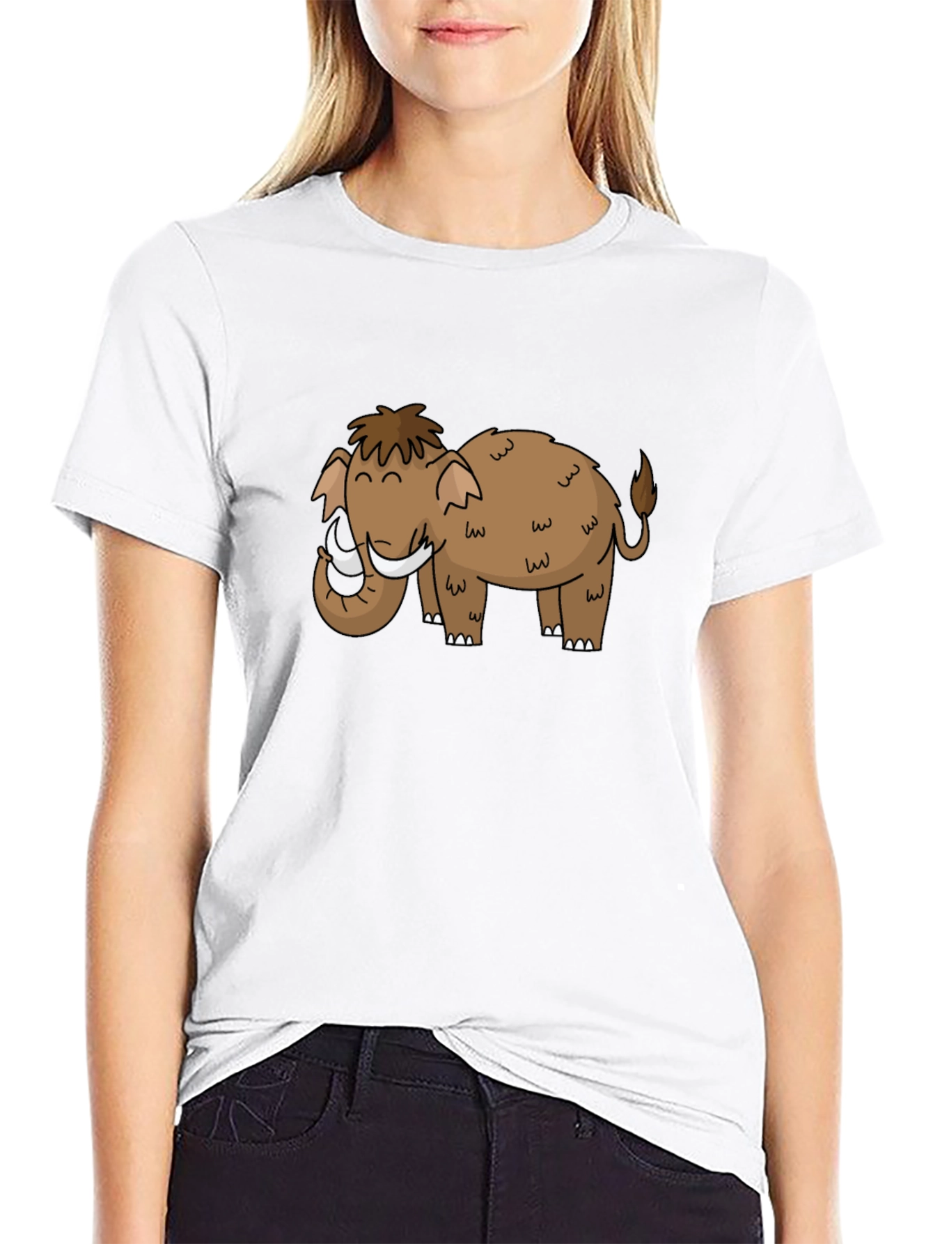 Mammoth Cartoon Black T-Shirt