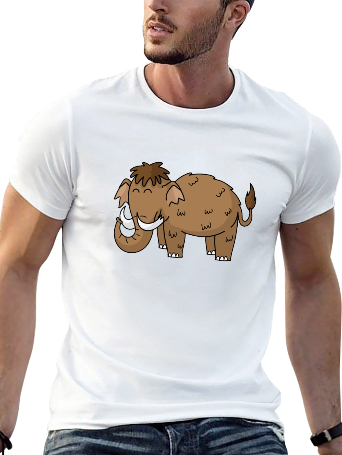 Mammoth Cartoon Black T-Shirt