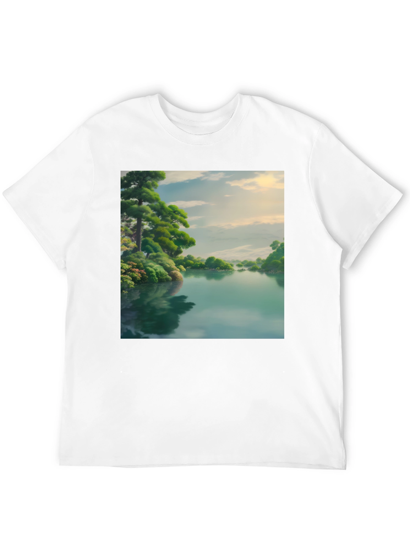 Scenic Lake Black T-Shirt