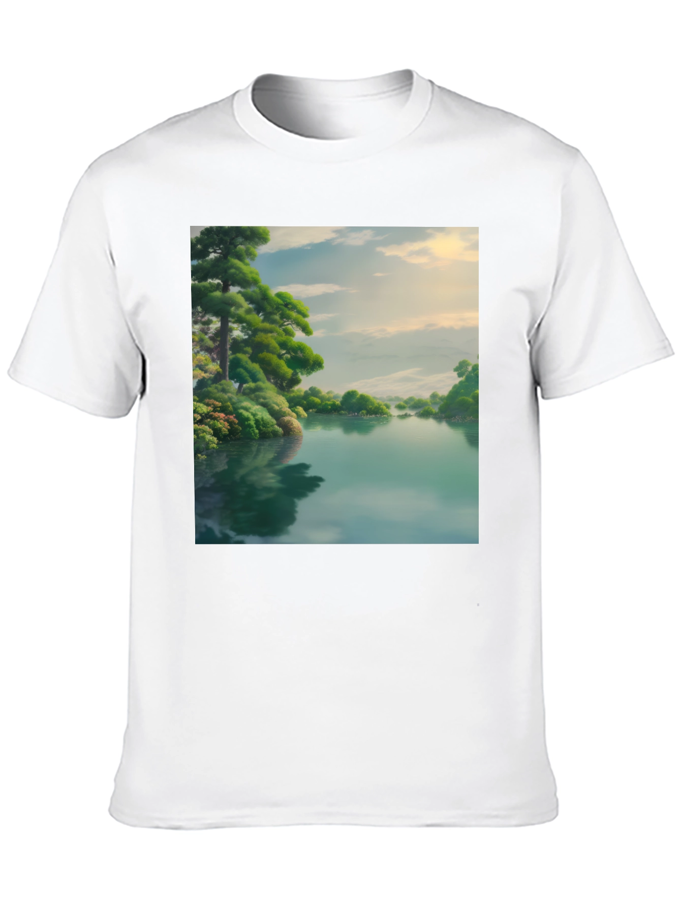 Scenic Lake Black T-Shirt