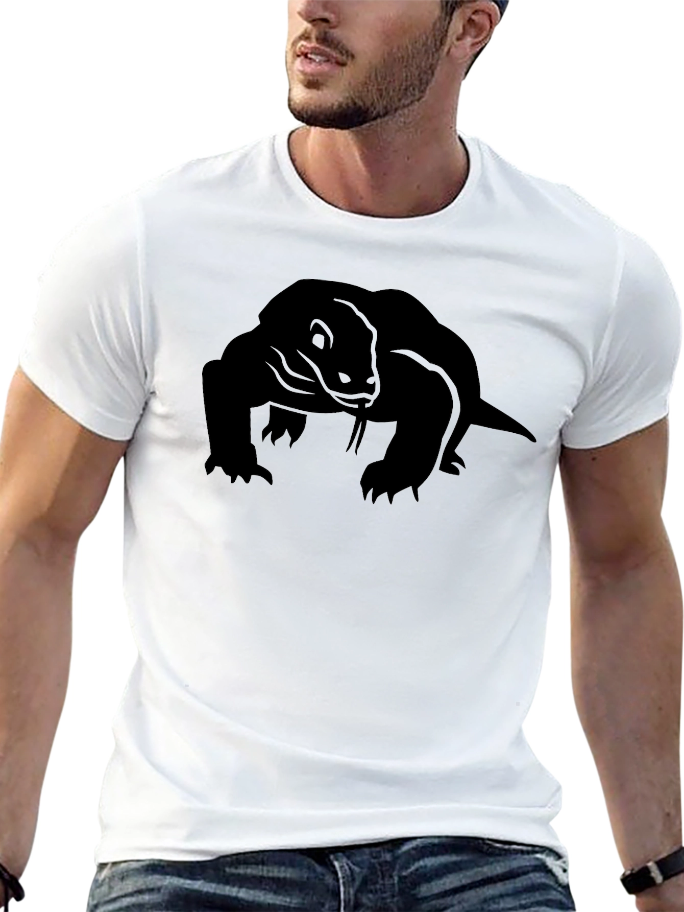 Komodo Dragon Graphic Tee - Mens Black T-Shirt
