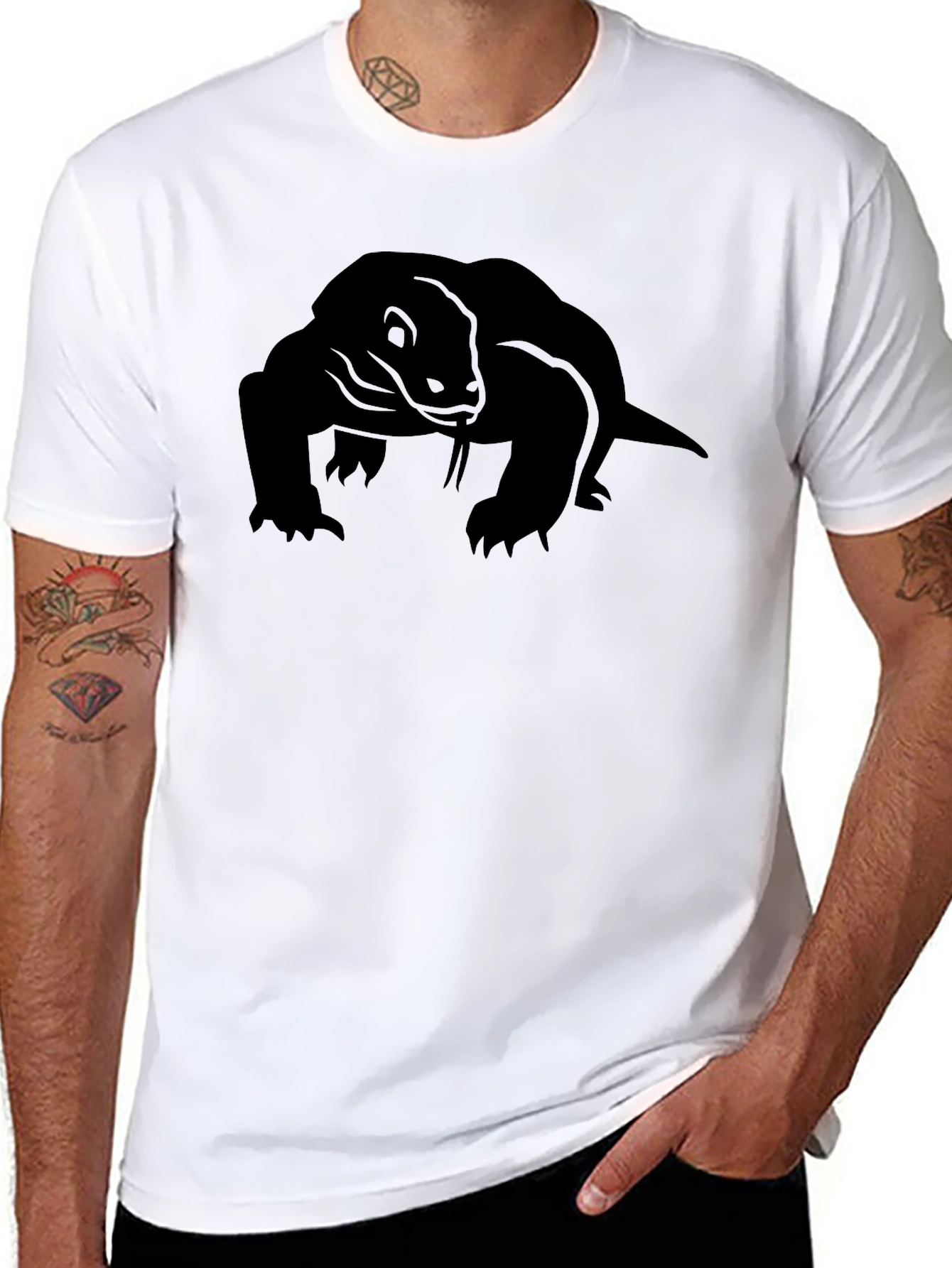 Komodo Dragon Graphic Tee - Mens Black T-Shirt