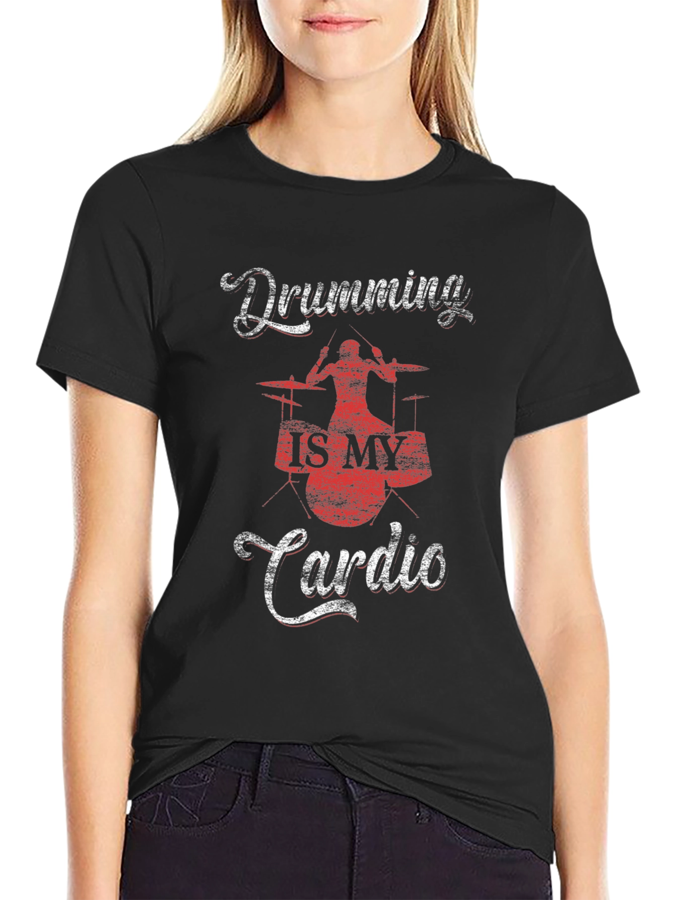 Drumming is My Cardio T-Shirt - Black