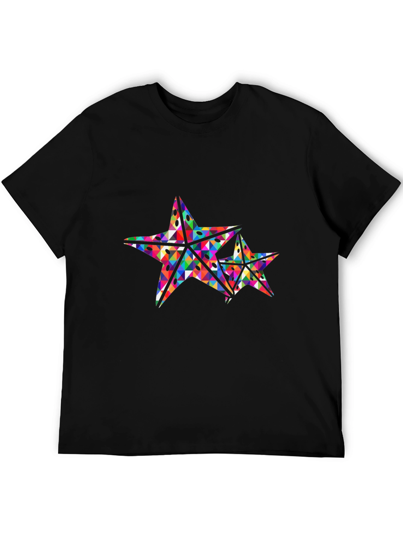 Geometric Star Graphic Black T-Shirt
