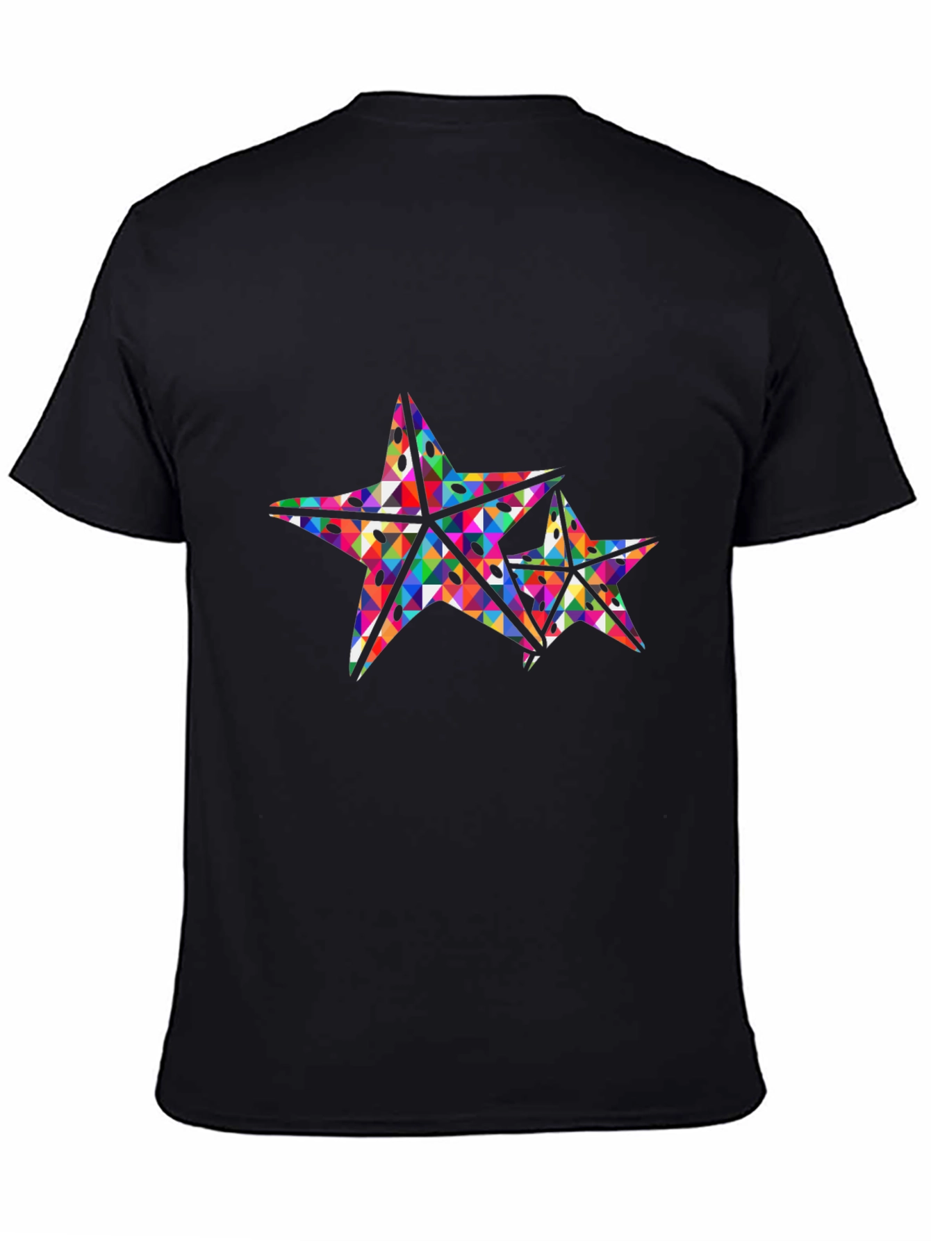 Geometric Star Graphic Black T-Shirt
