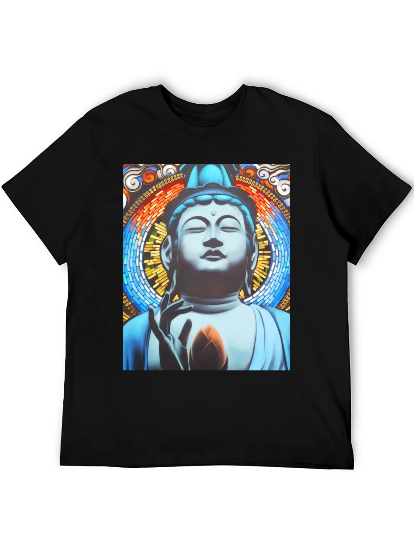 Buddha Graphic Print Black T-Shirt