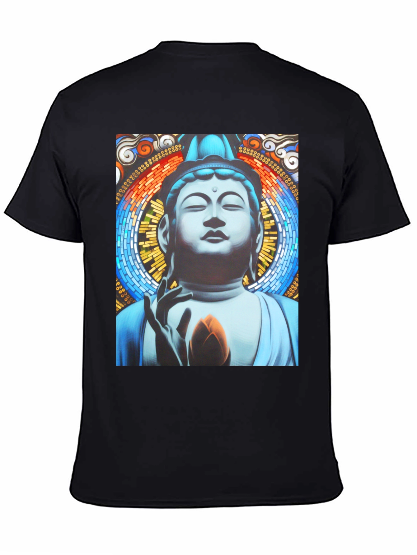 Buddha Graphic Print Black T-Shirt