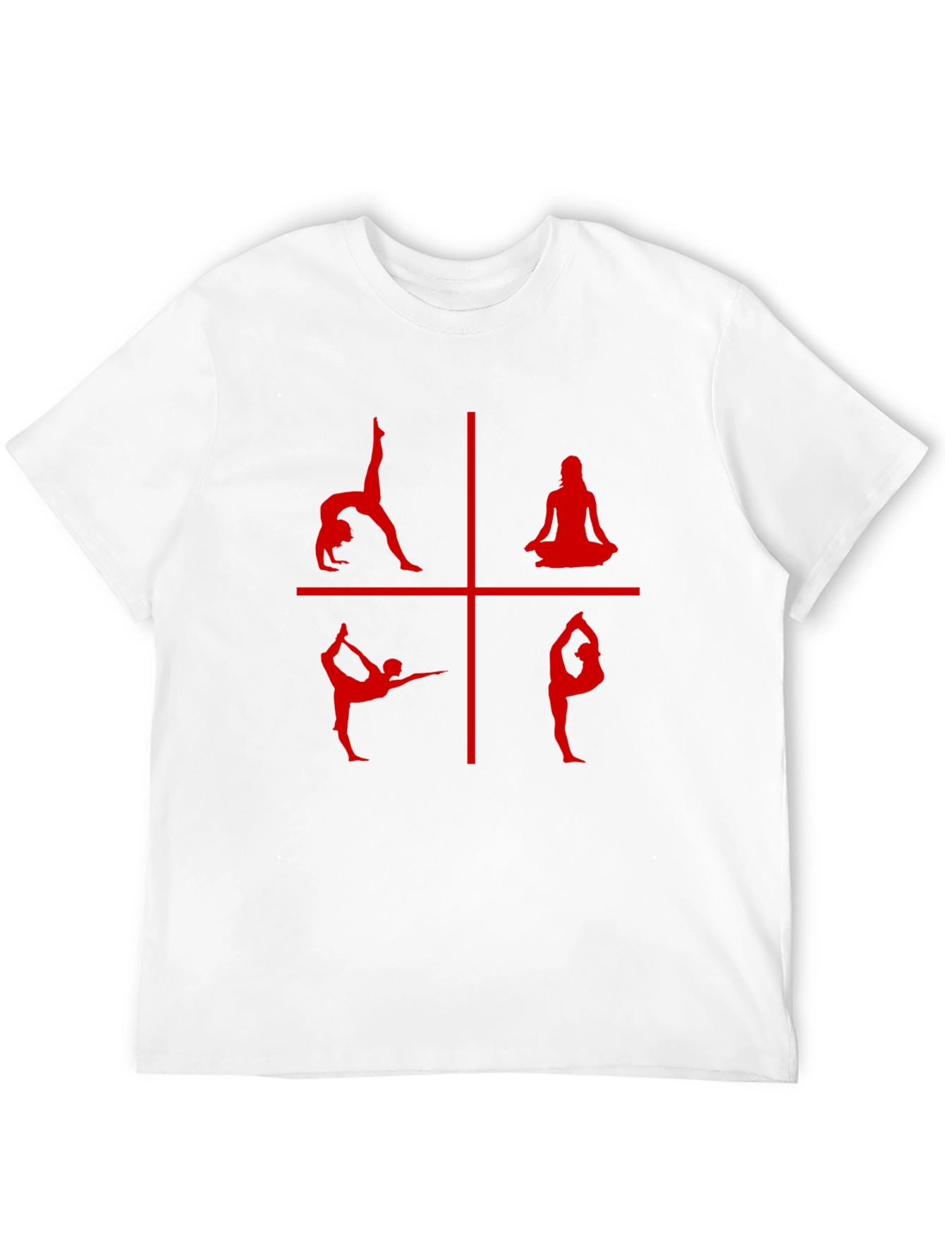 Yoga Pose Graphic T-Shirt - Red Print on Black