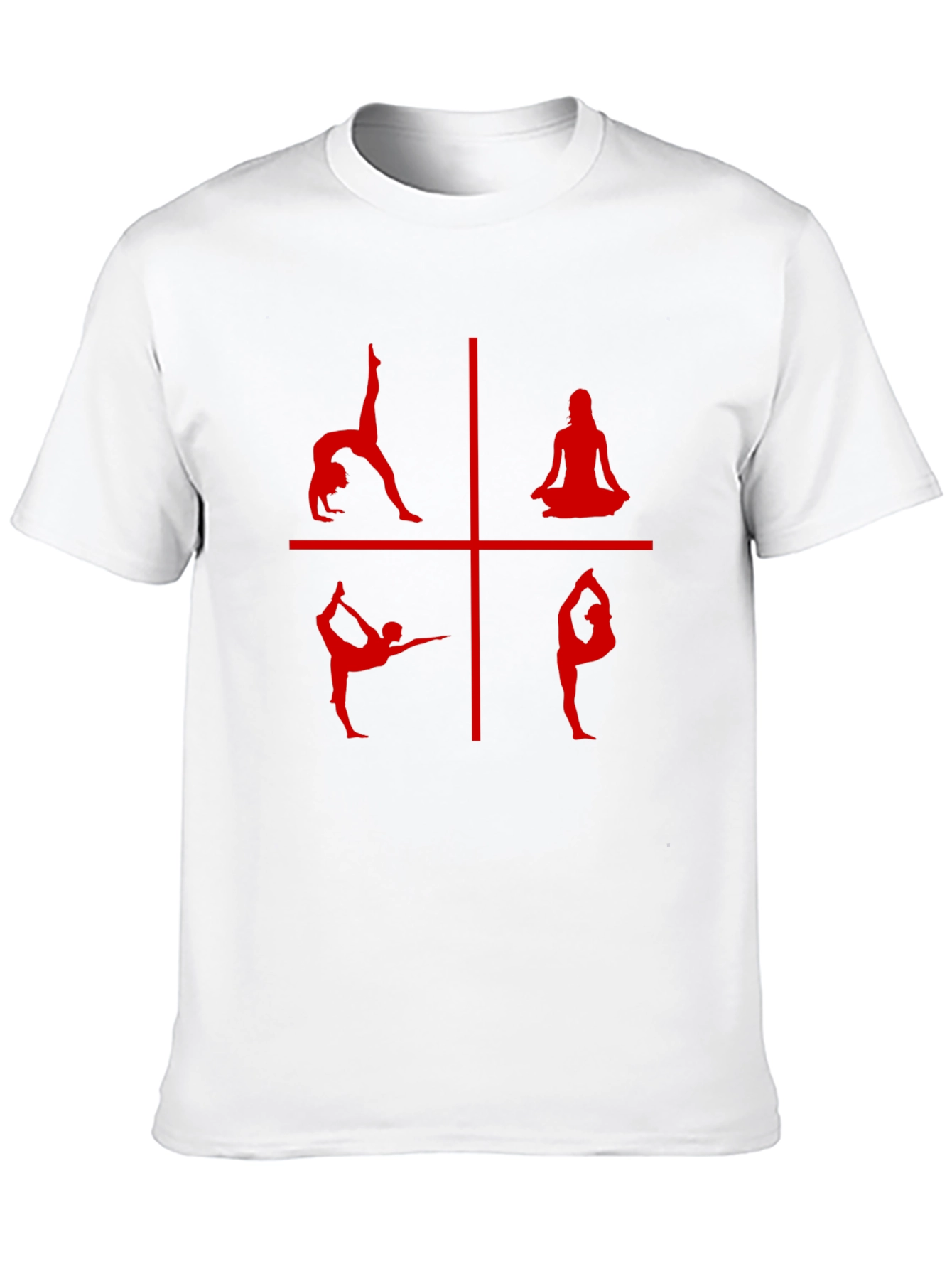 Yoga Pose Graphic T-Shirt - Red Print on Black