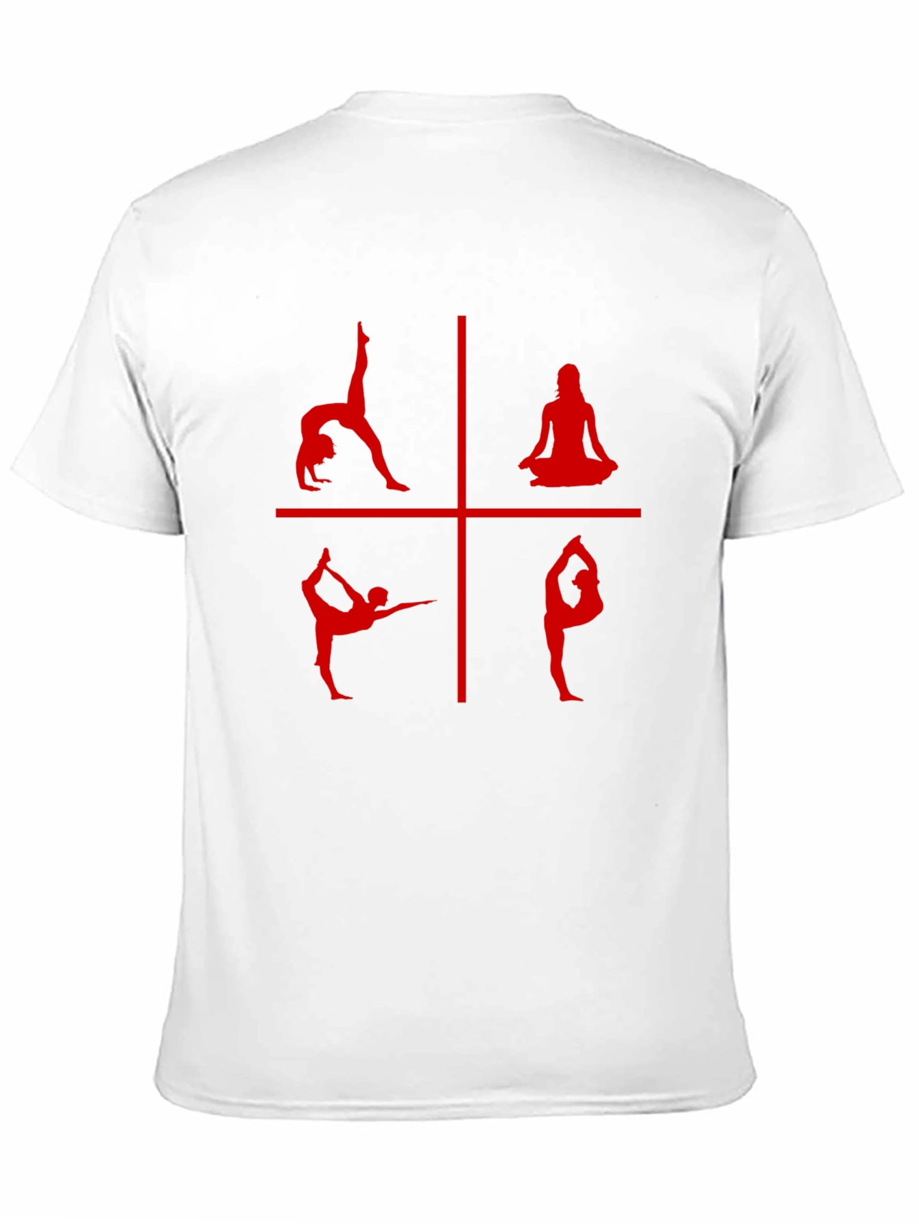 Yoga Pose Graphic T-Shirt - Red Print on Black