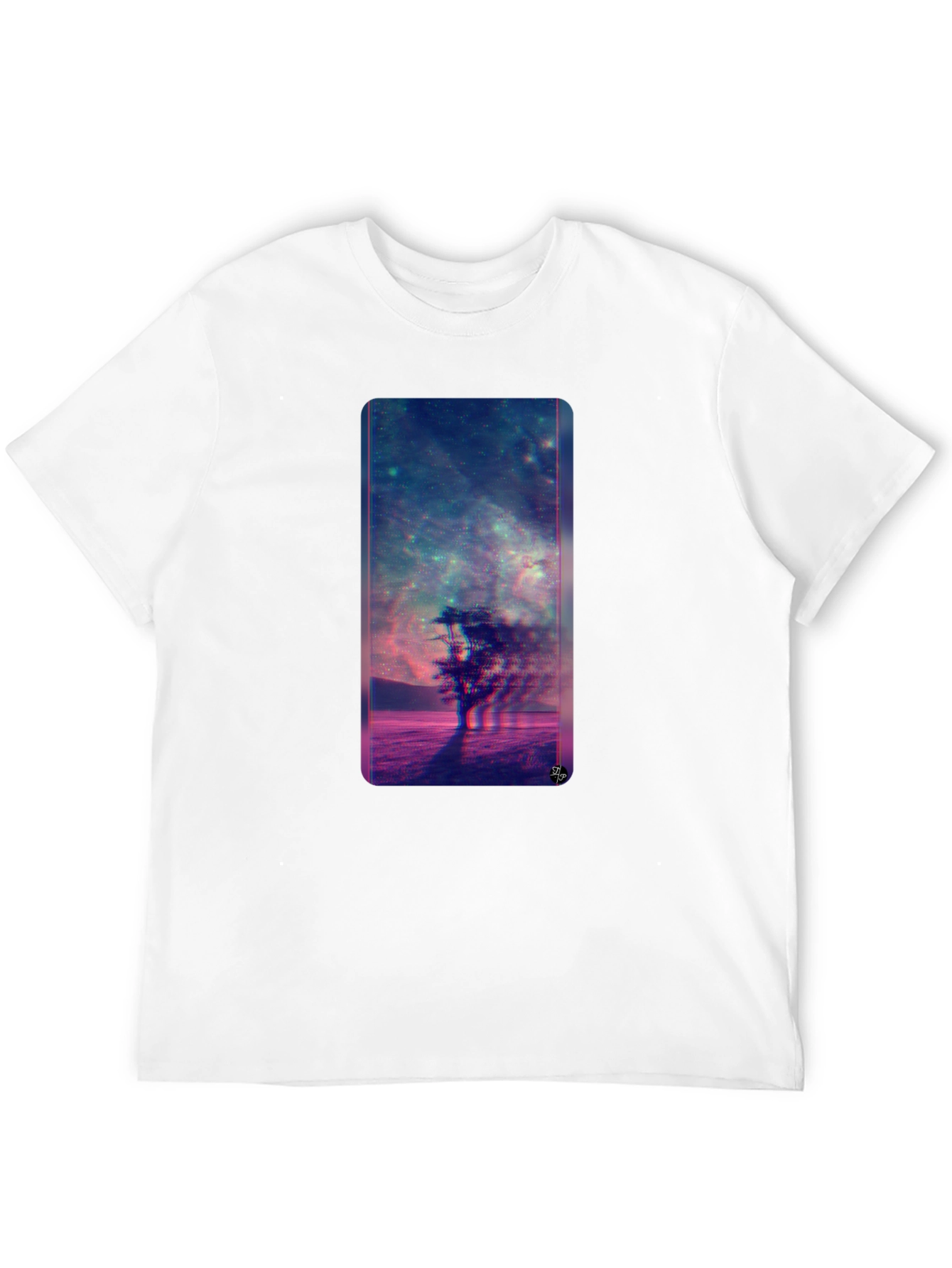 Nebula Tree Graphic Tee - Modern Black T-Shirt