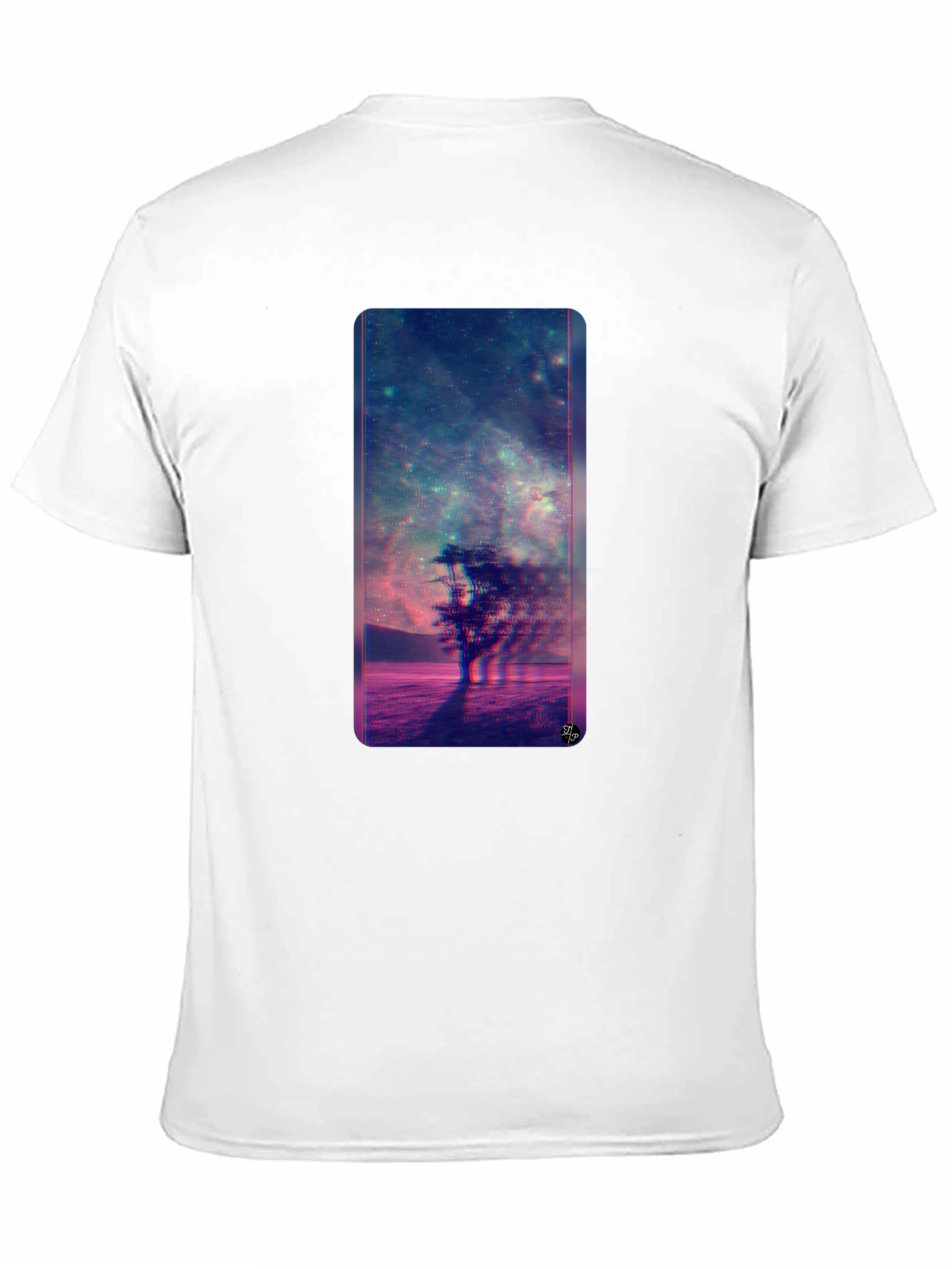 Nebula Tree Graphic Tee - Modern Black T-Shirt