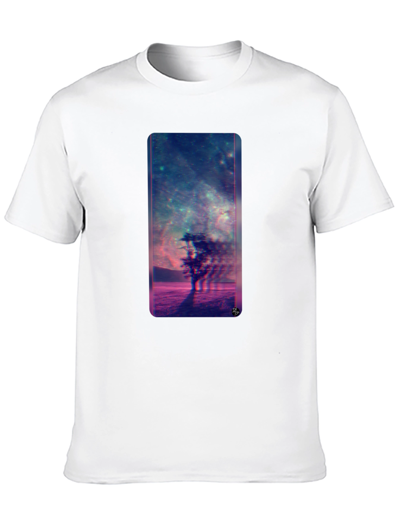 Nebula Tree Graphic Tee - Modern Black T-Shirt