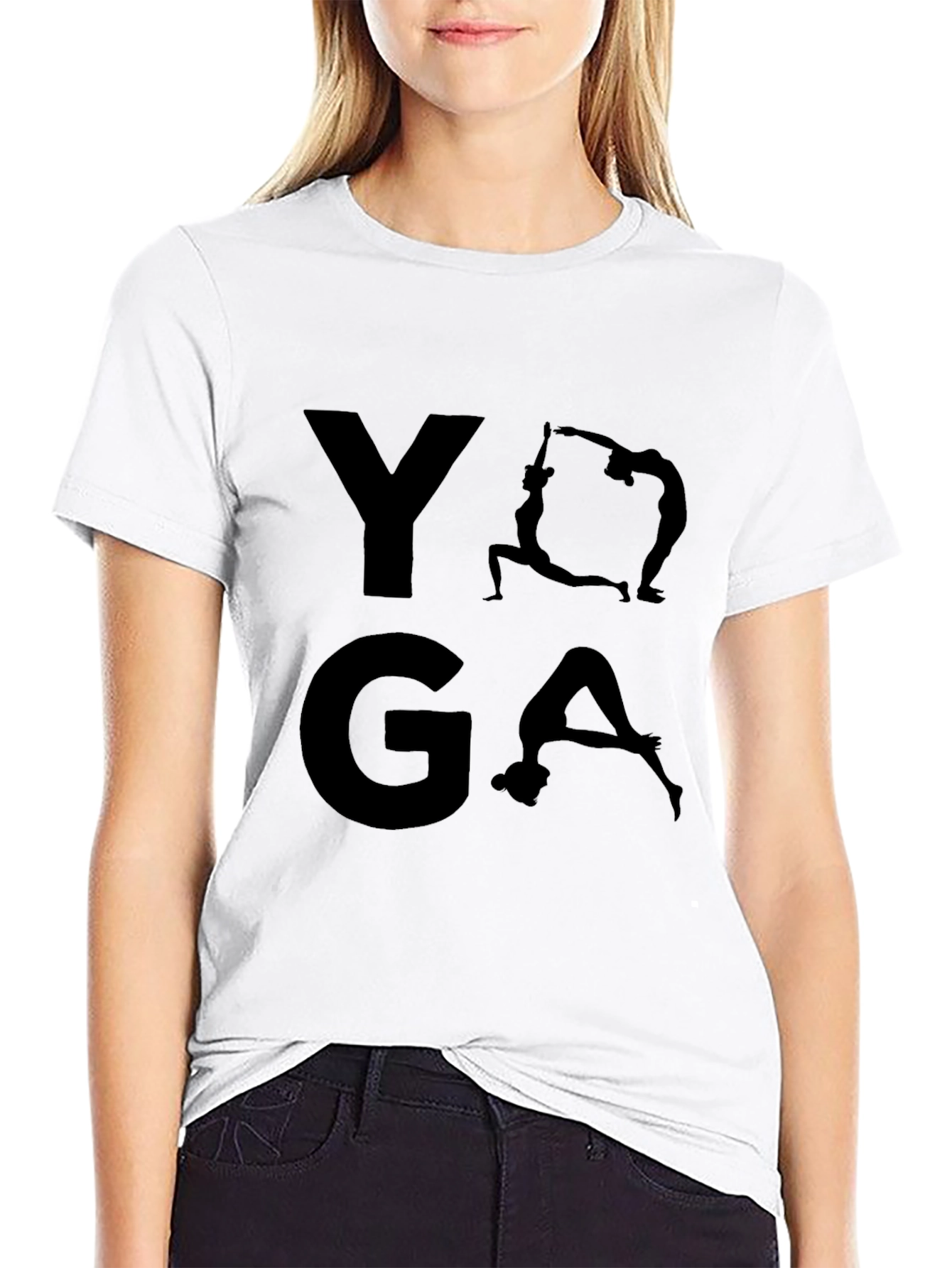 Yoga Graphic Print Mens Black T-Shirt