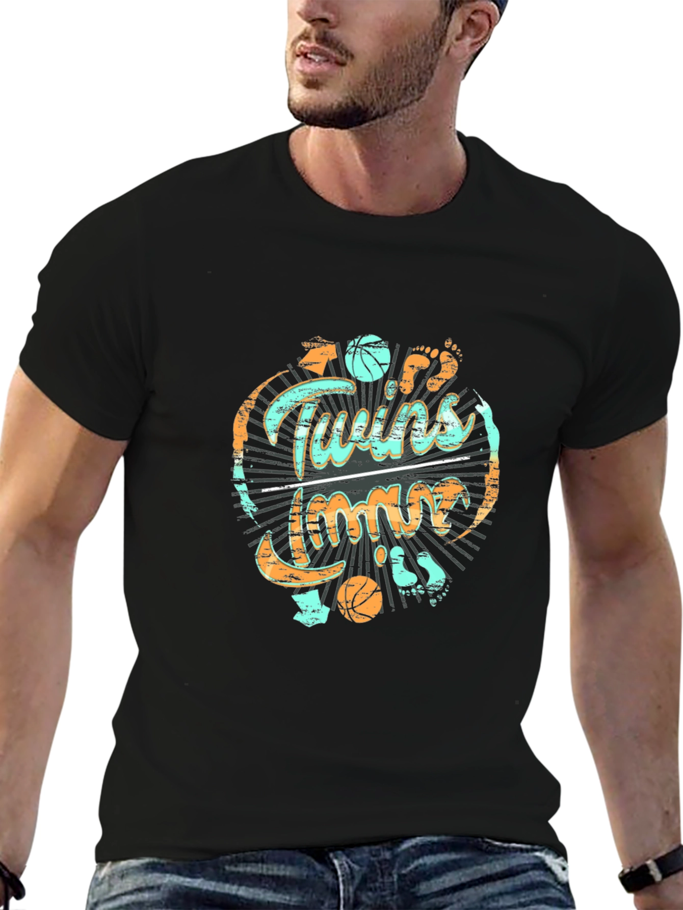 Twins Time Basketball T-Shirt