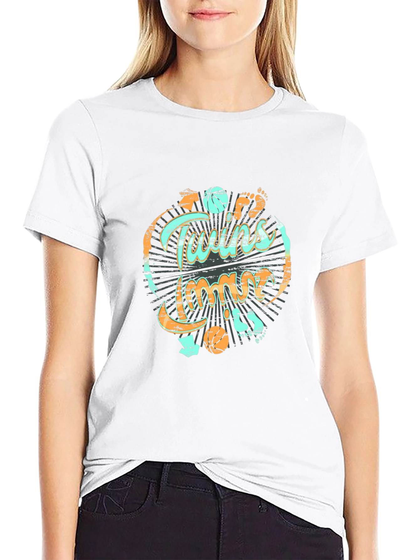 Twins Time Basketball T-Shirt