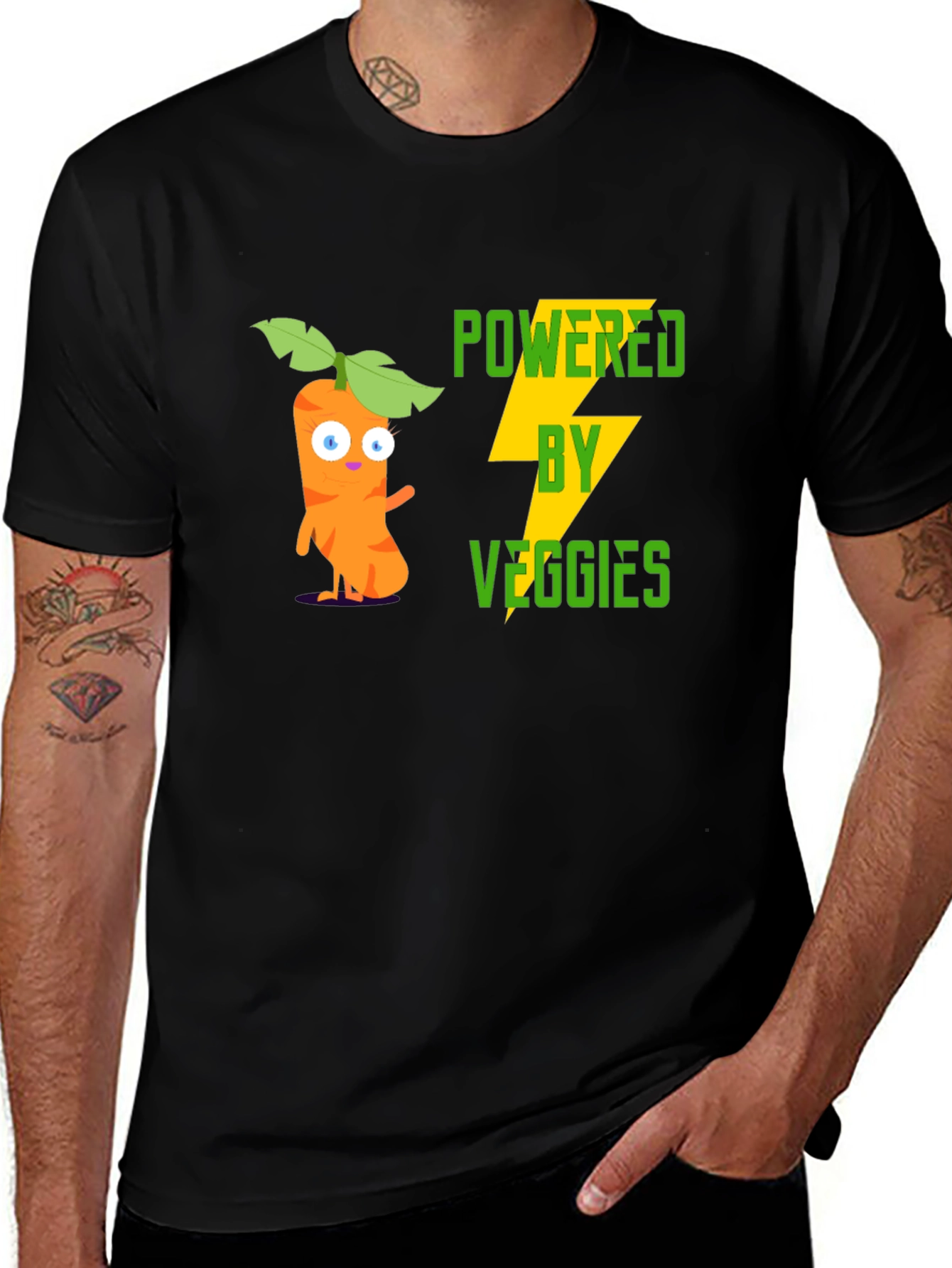 Powered by Veggies Graphic Tee - Black