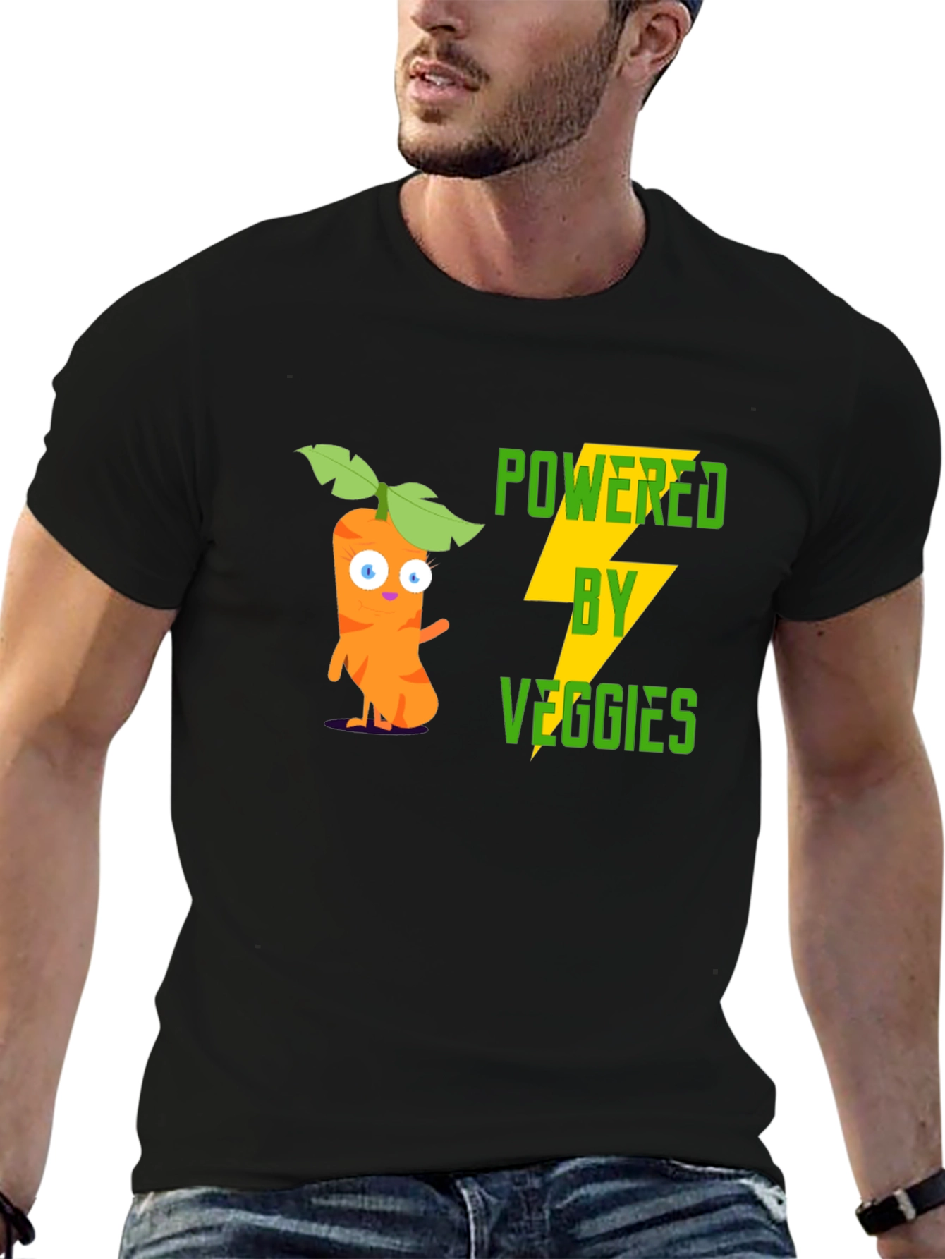 Powered by Veggies Graphic Tee - Black
