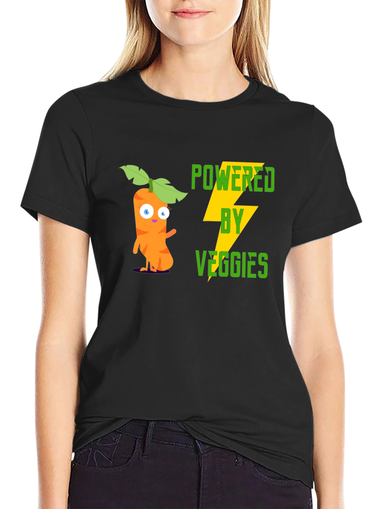 Powered by Veggies Graphic Tee - Black