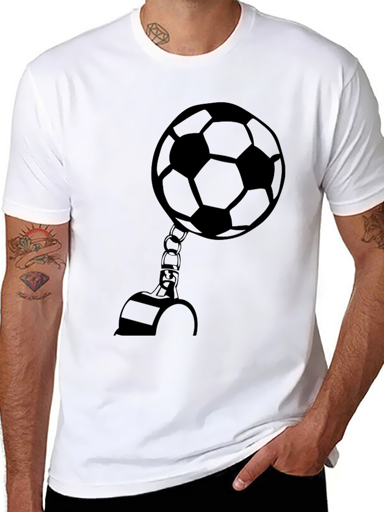 Soccer Ball Handcuff Graphic Tee - Black