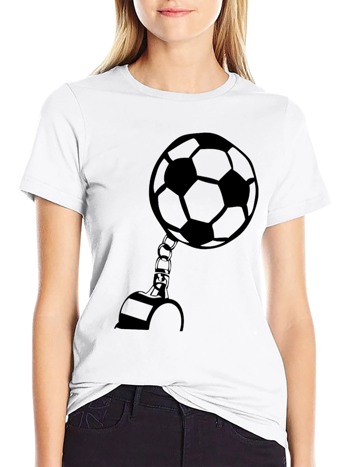 Soccer Ball Handcuff Graphic Tee - Black