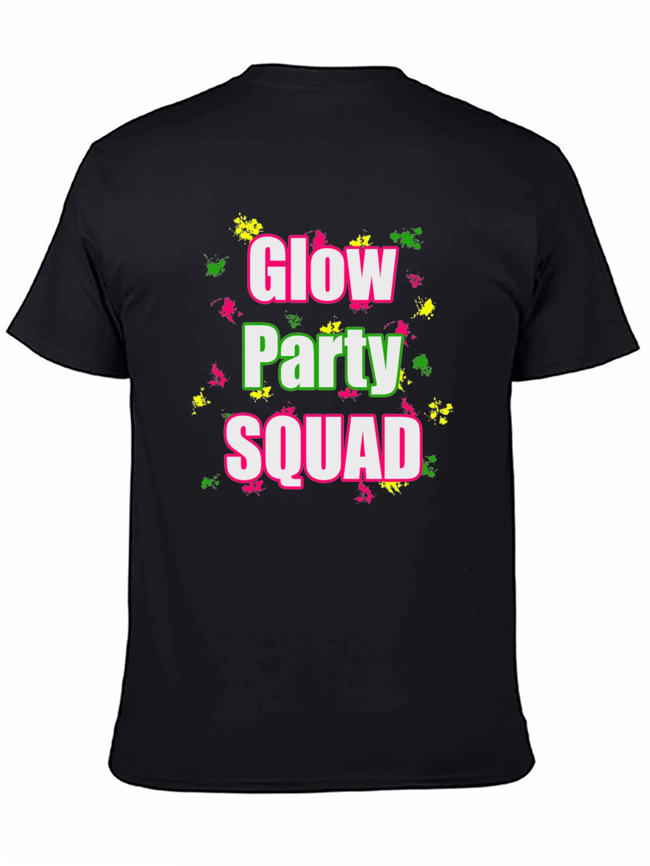 Glow Party Squad Black T-Shirt