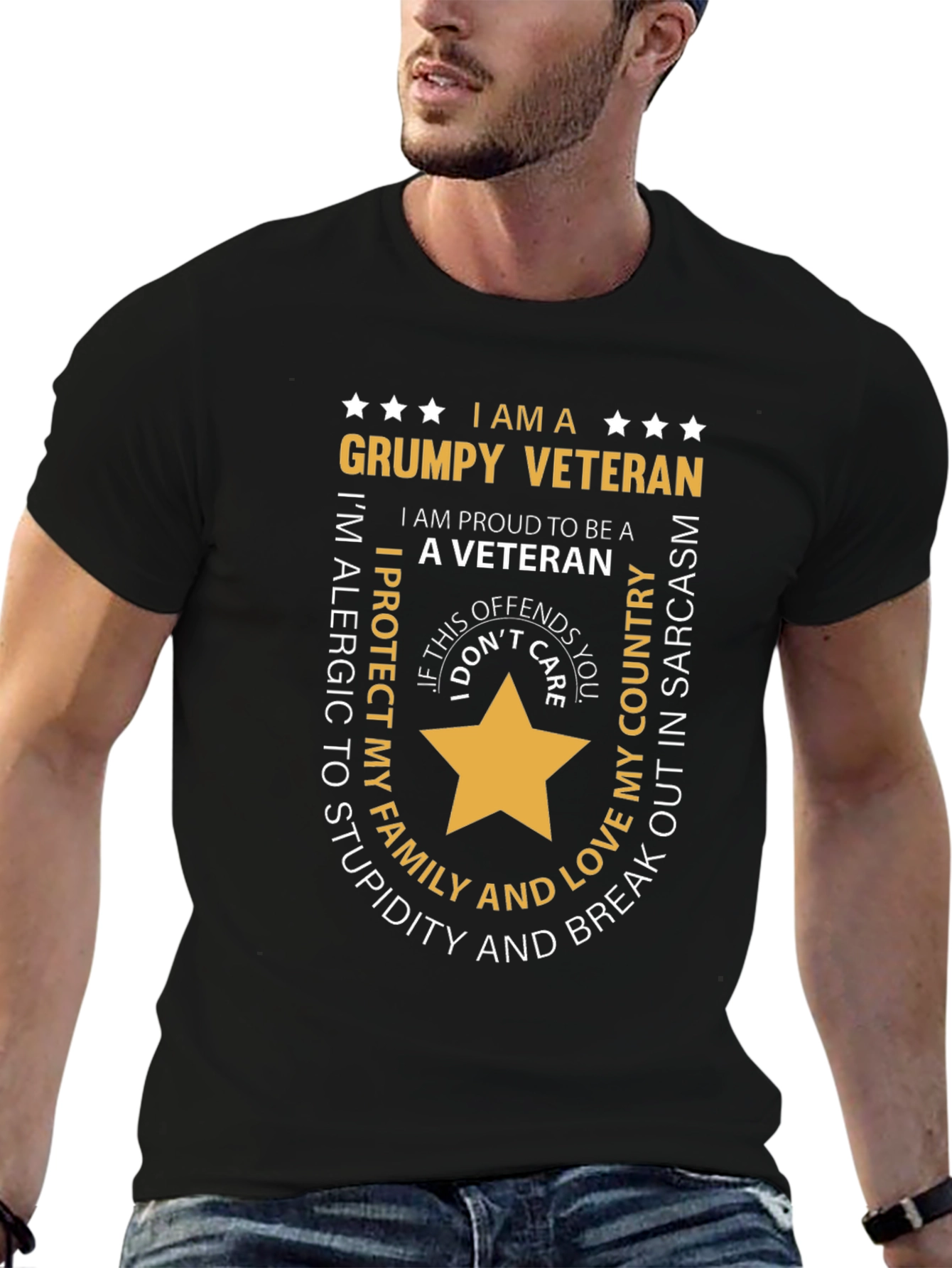 Grumpy Veteran Graphic T-Shirt