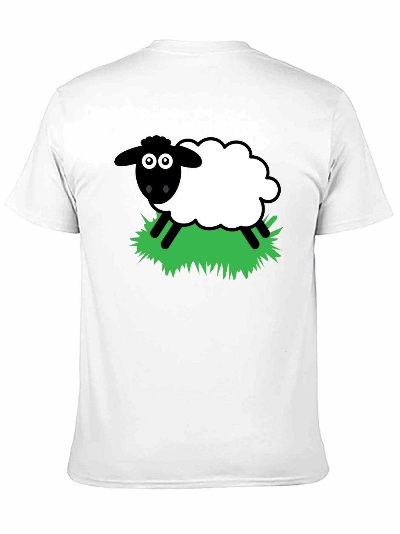 Cartoon Sheep Graphic T-Shirt - Black