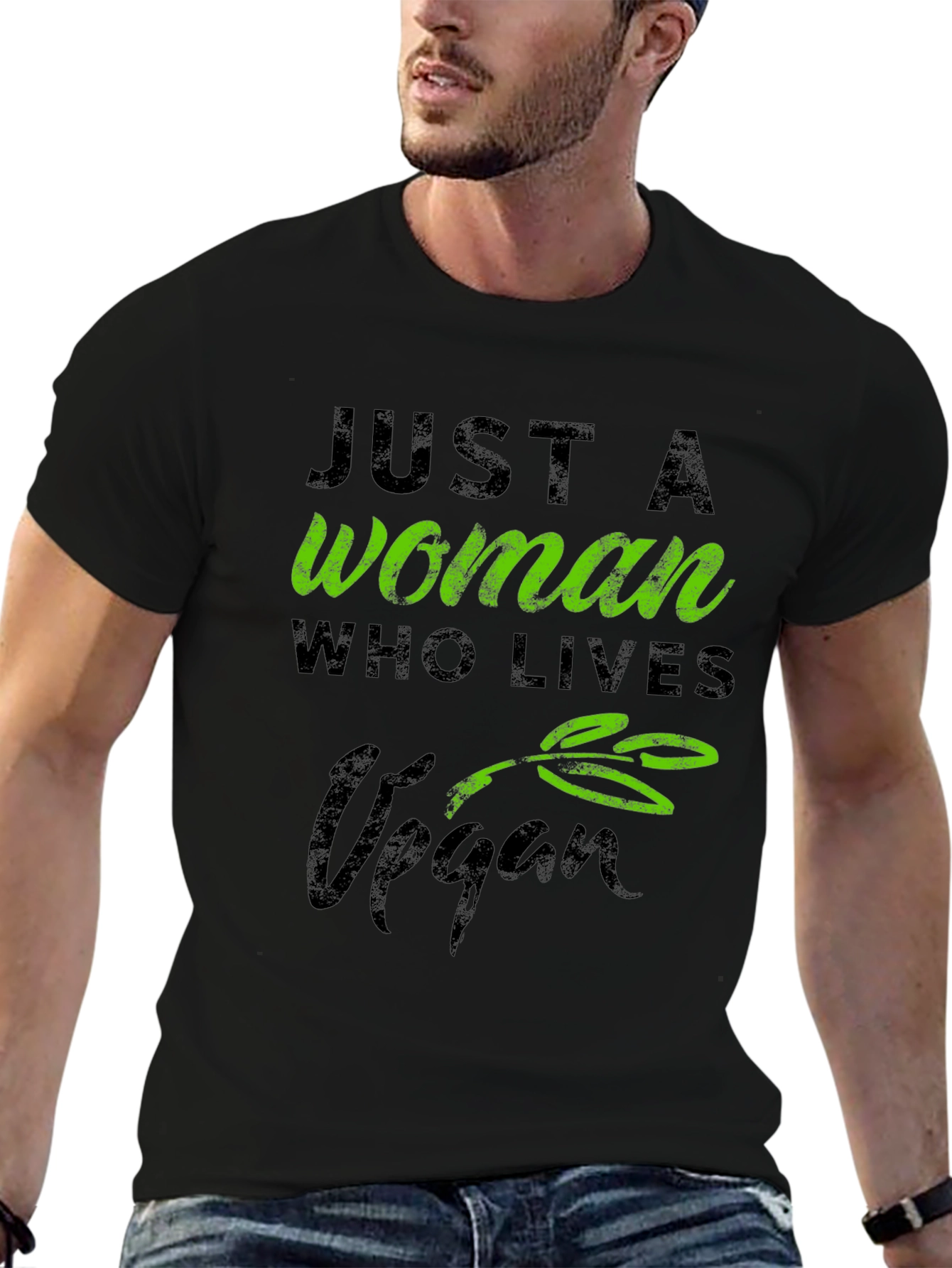Vegan Woman Graphic Tee - Eco-Friendly Fashion