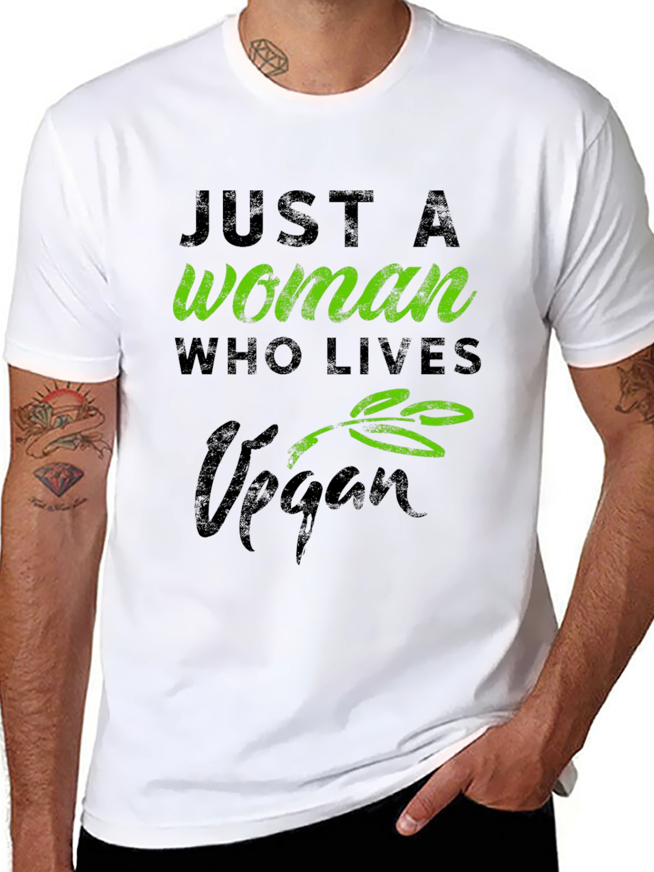 Vegan Woman Graphic Tee - Eco-Friendly Fashion