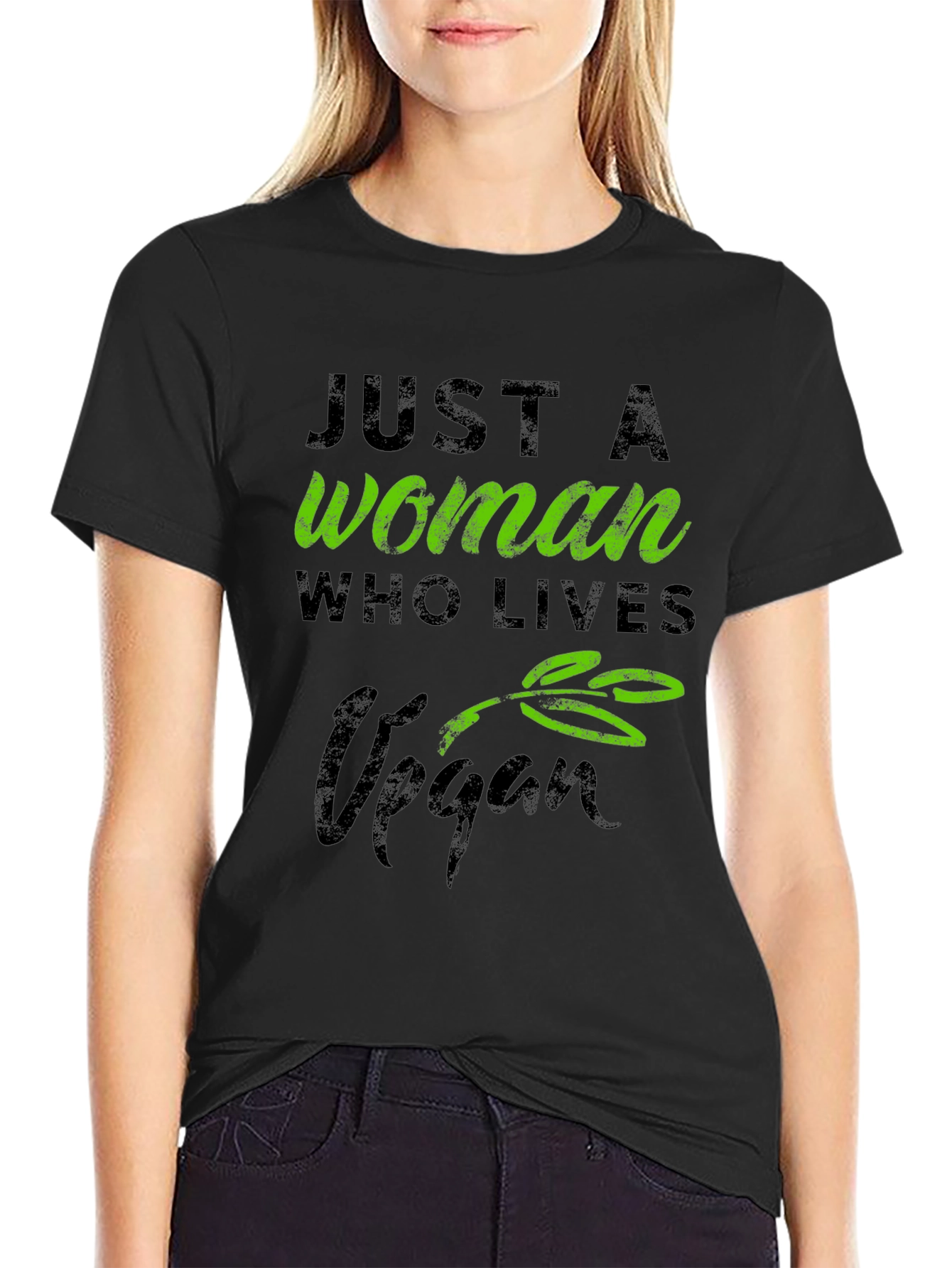 Vegan Woman Graphic Tee - Eco-Friendly Fashion
