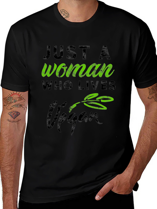 Vegan Woman Graphic Tee - Eco-Friendly Fashion