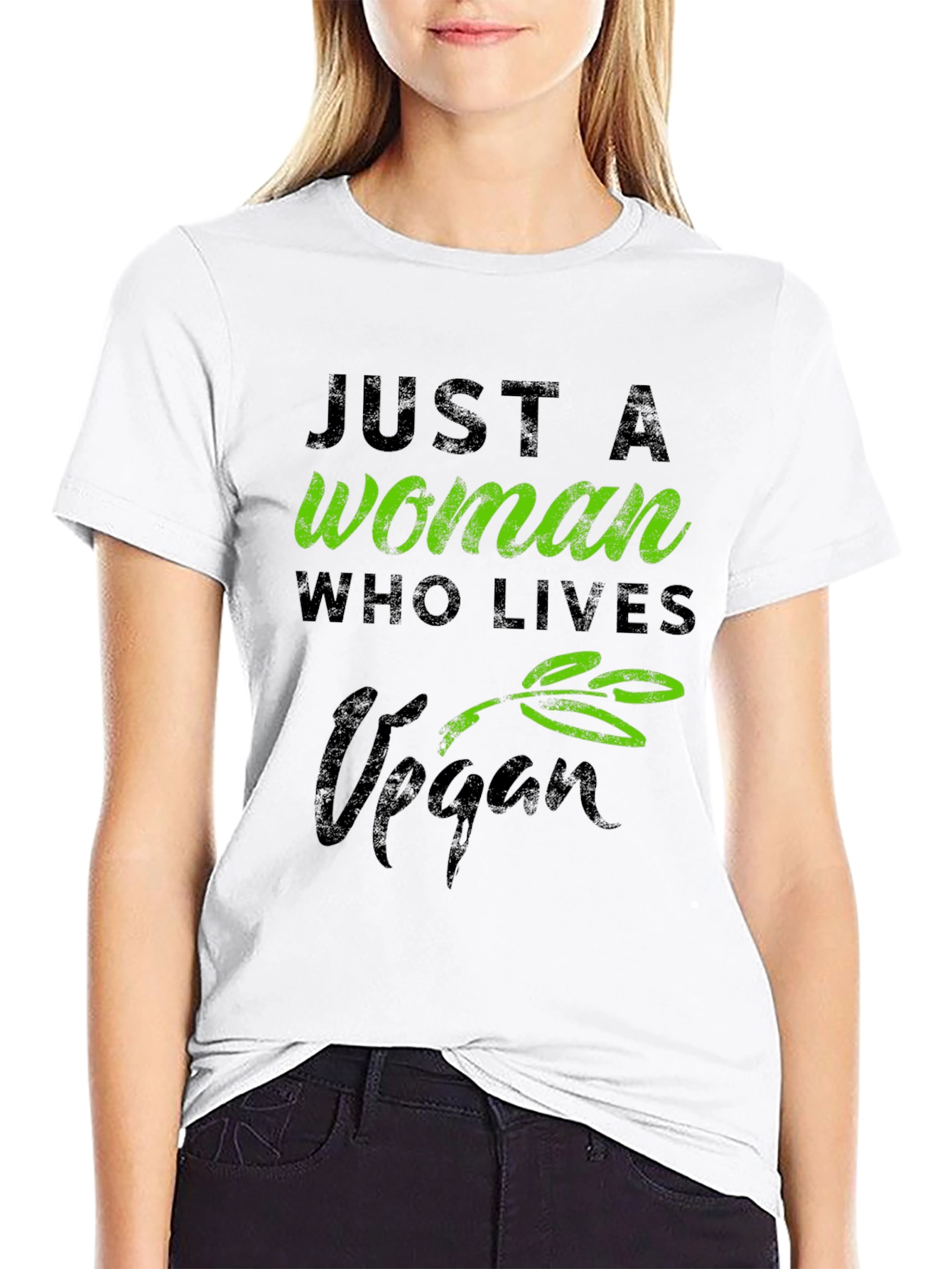 Vegan Woman Graphic Tee - Eco-Friendly Fashion