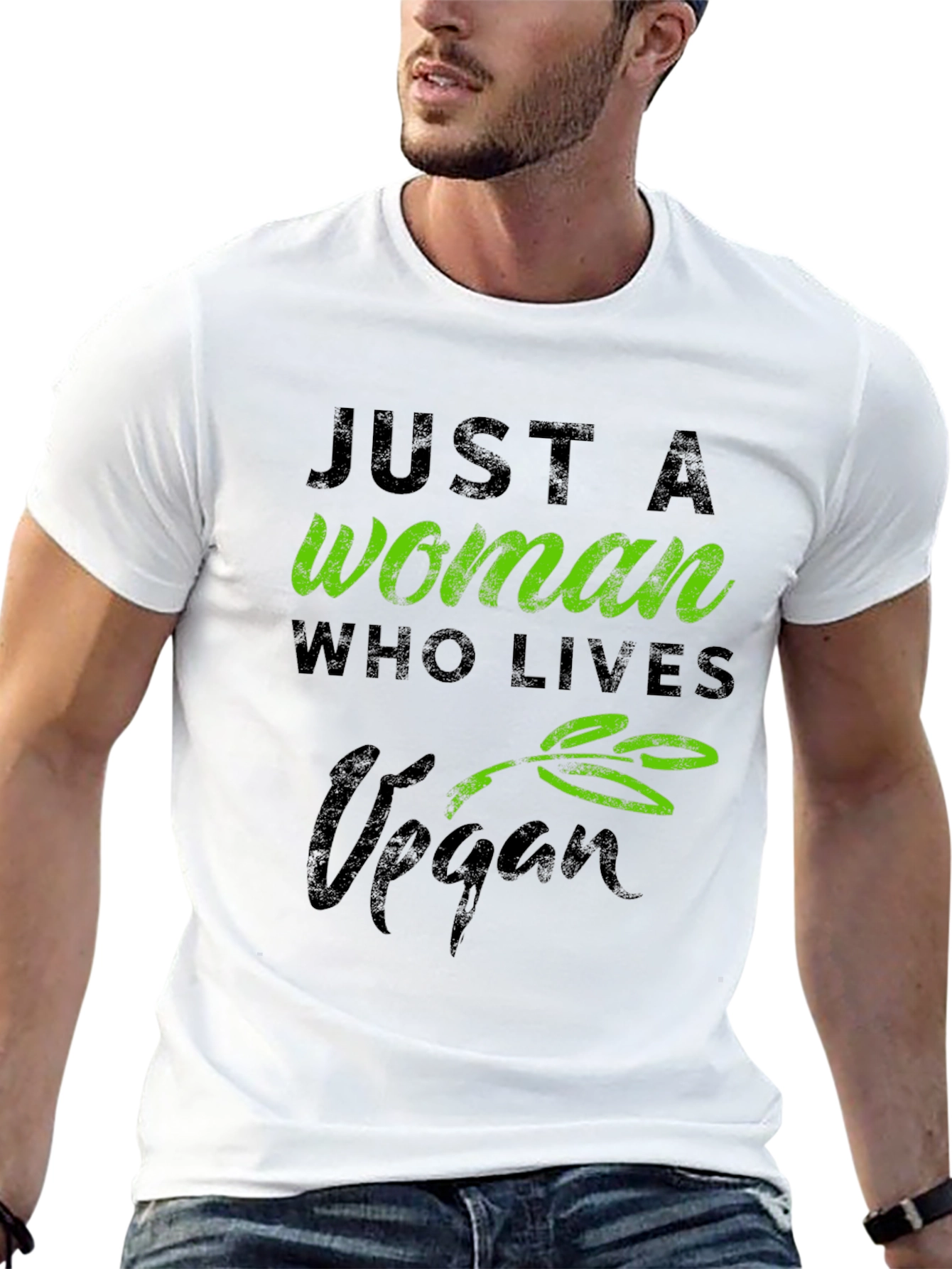 Vegan Woman Graphic Tee - Eco-Friendly Fashion