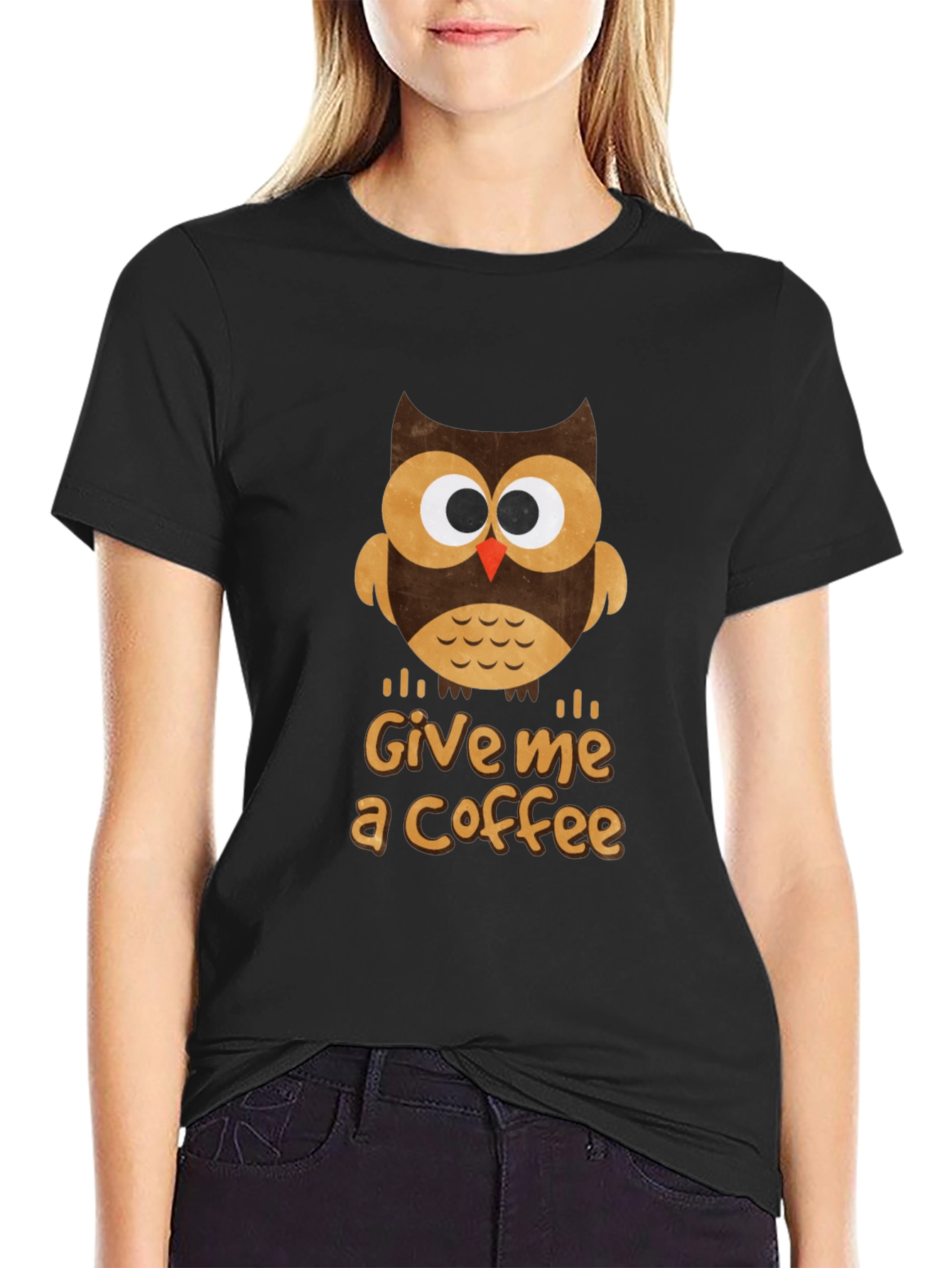 Owl Give Me Coffee T-Shirt - Cute Graphic Tee