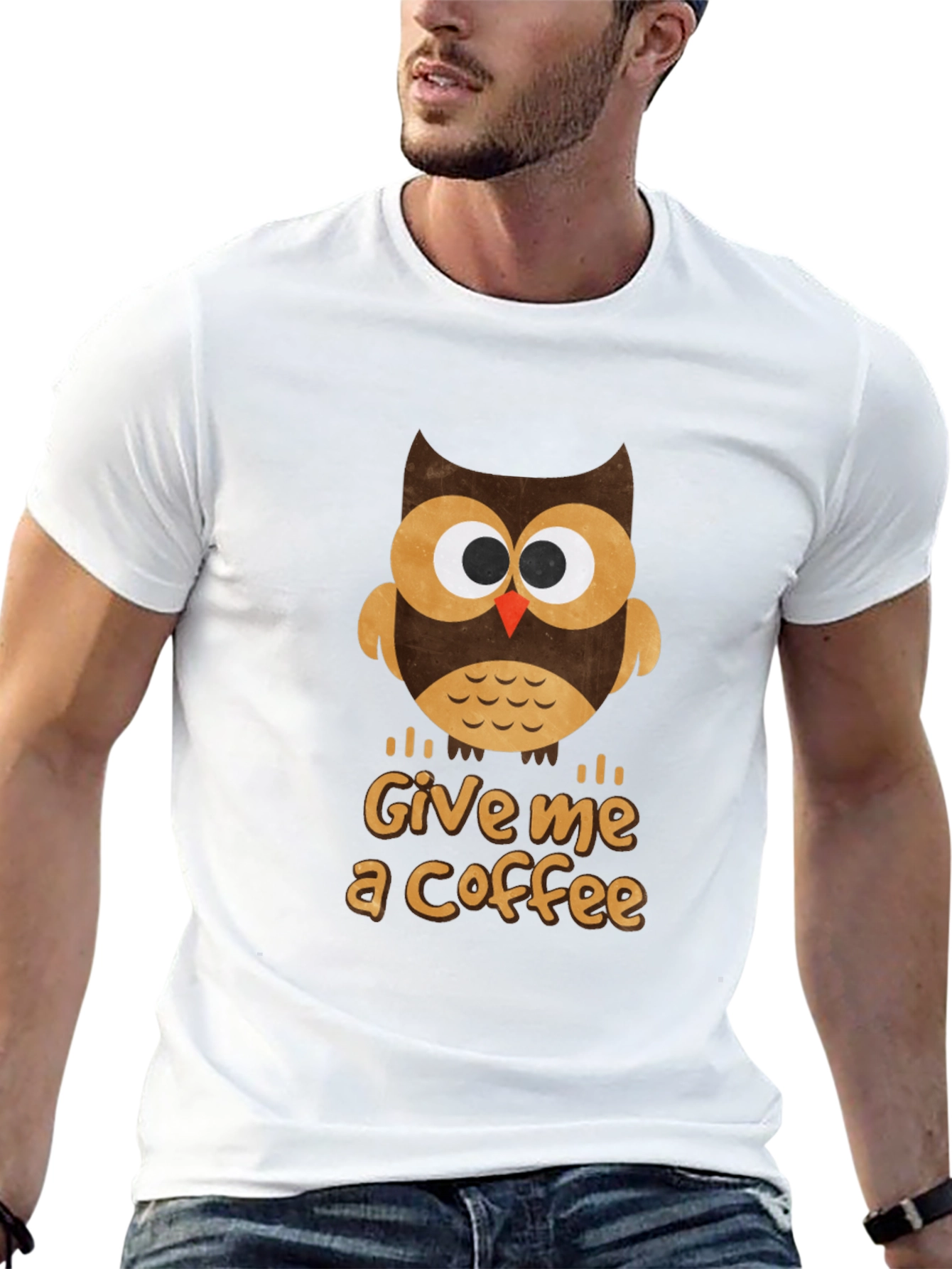 Owl Give Me Coffee T-Shirt - Cute Graphic Tee