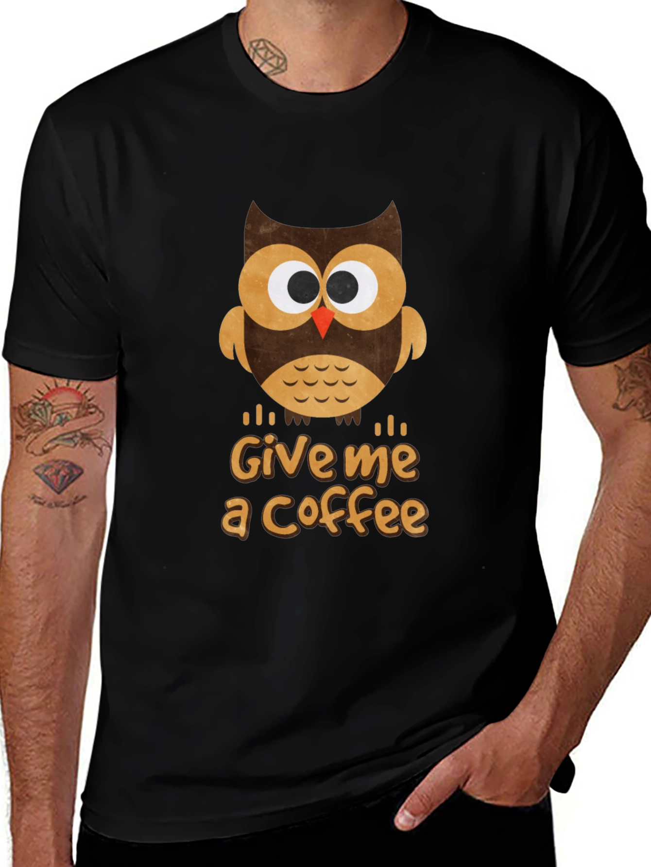 Owl Give Me Coffee T-Shirt - Cute Graphic Tee