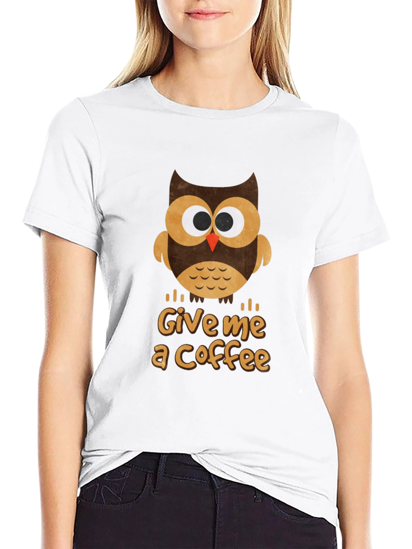 Owl Give Me Coffee T-Shirt - Cute Graphic Tee