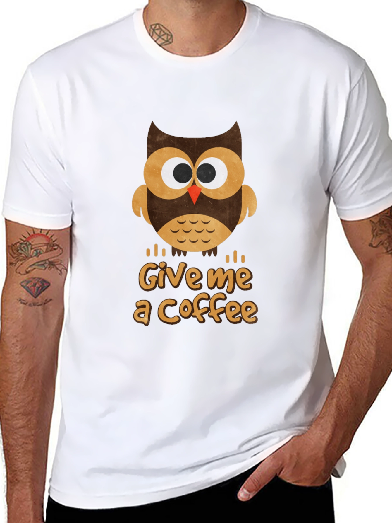 Owl Give Me Coffee T-Shirt - Cute Graphic Tee