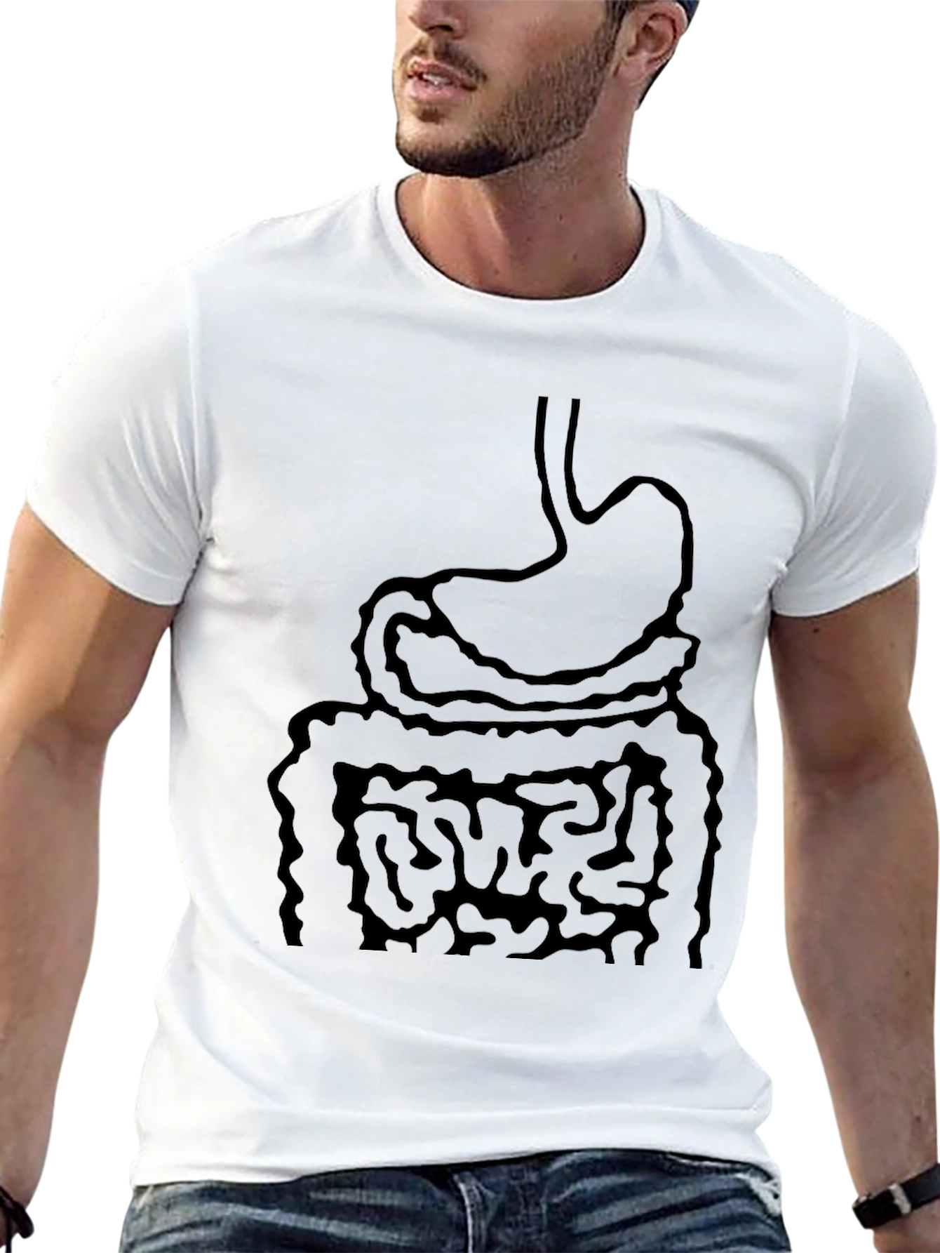 Anatomy T-Shirt - Digestive System Print - Black